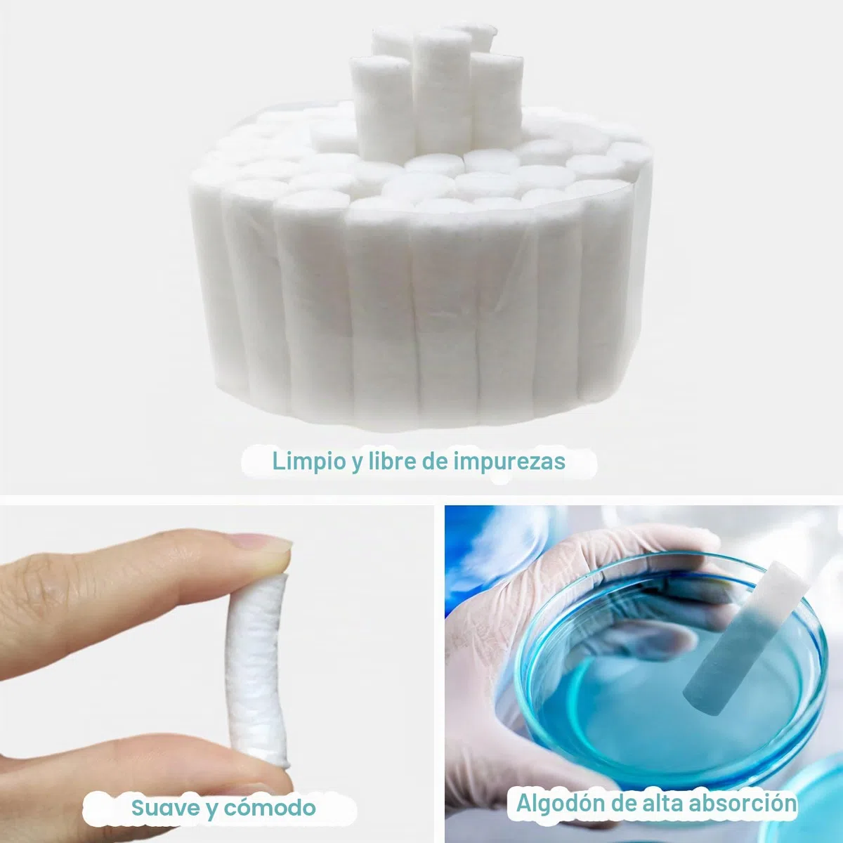 FUIPVGI 250 Piezas Rollos de algodón Dental Detener las Hemorragias Nasales TapóN para Sangrado de Nariz Rollos de Gasa Dental Tapón de Sangrado Nasal Rollos de Alta Absorción para Sangrado de Nariz.