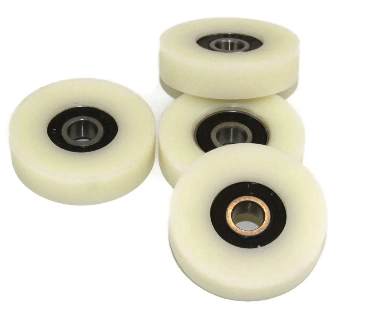 4 rodillos de poliamida de nailon de 40 mm de diámetro, 10 mm de ancho, rodamientos de 8 mm con precisión mecanizado en la UE (40-10-8)