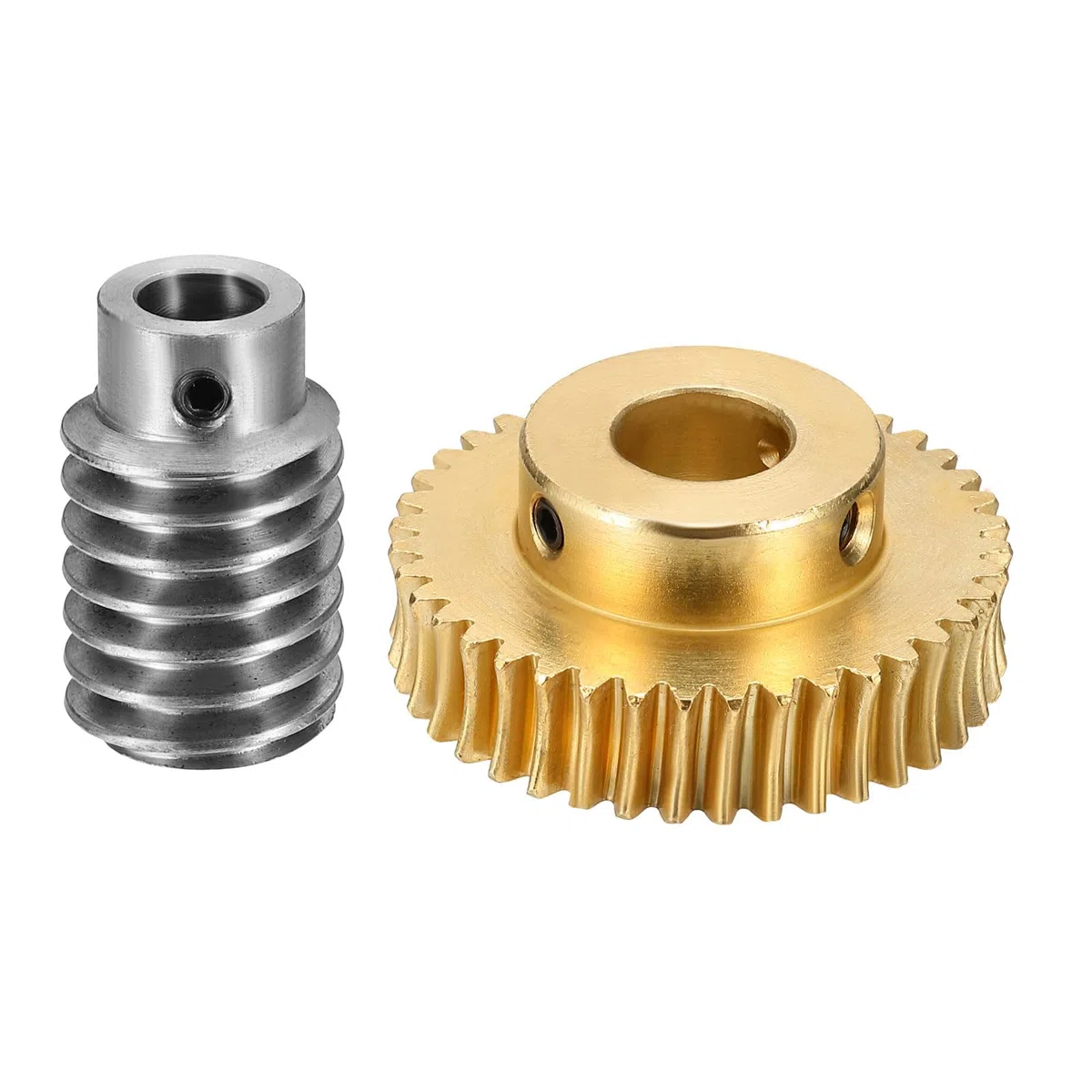 QUARKZMAN Juego Engranajes Sin Fin 40T 1 Módulo Relación Reducción 40:1 Rotación A La Derecha Caja Engranajes Engranaje Latón-12mm Diámetro Interior, Varilla Acero #45 8mm Diámetro Interior