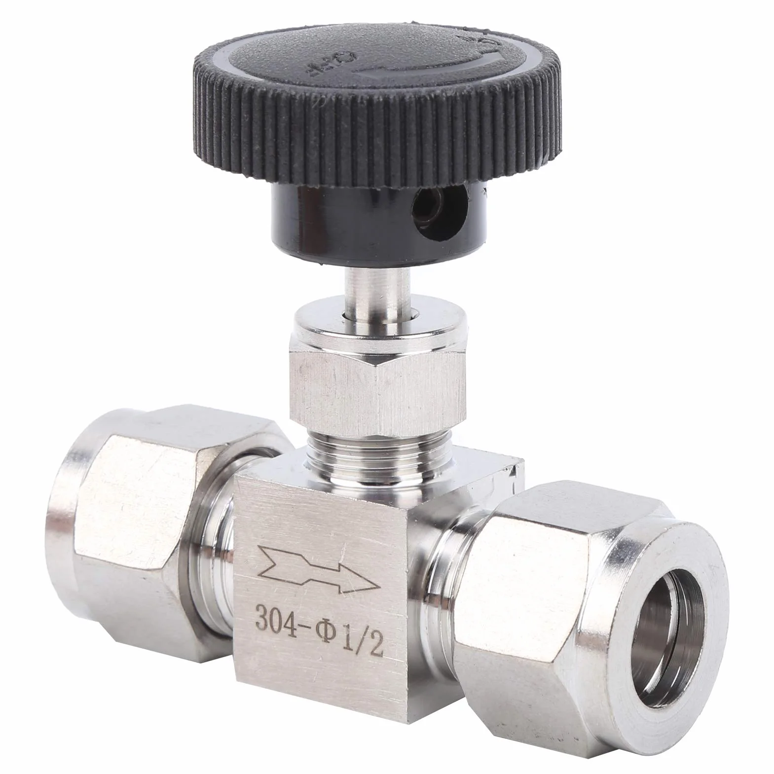 Válvula de Aguja de Alta Presión para Agua, Gas y Líquido - Control de Acero Inoxidable 304 (Ф1/2)