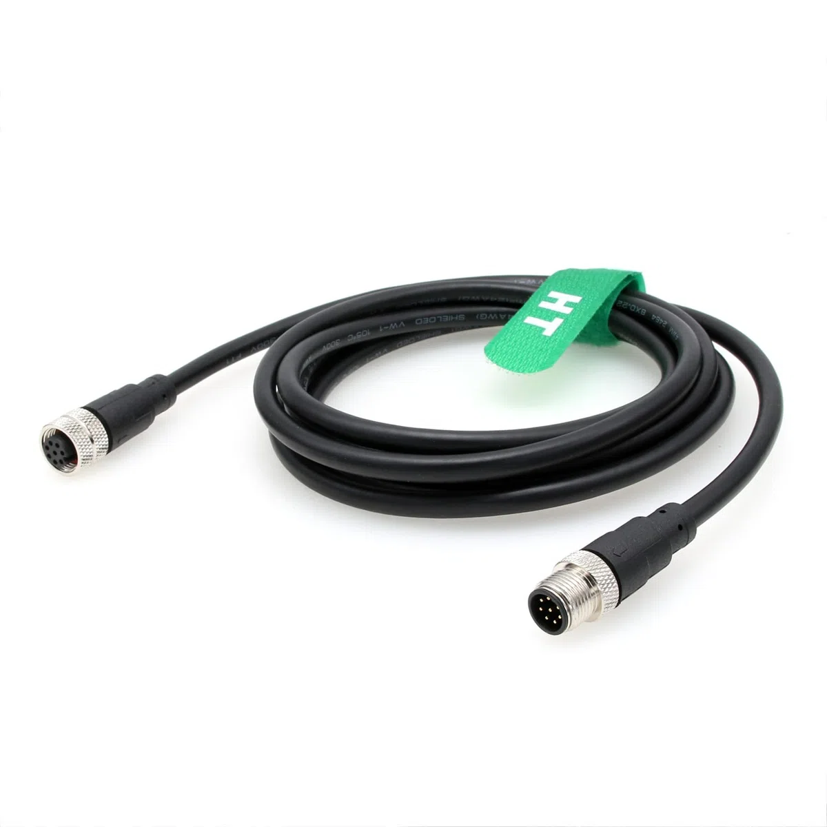 HangTon Cable M12 A codificado de 8 pines hembra a macho de 8 pines para cámara de sensor Cognex actuador industrial Profibus Automation 3M