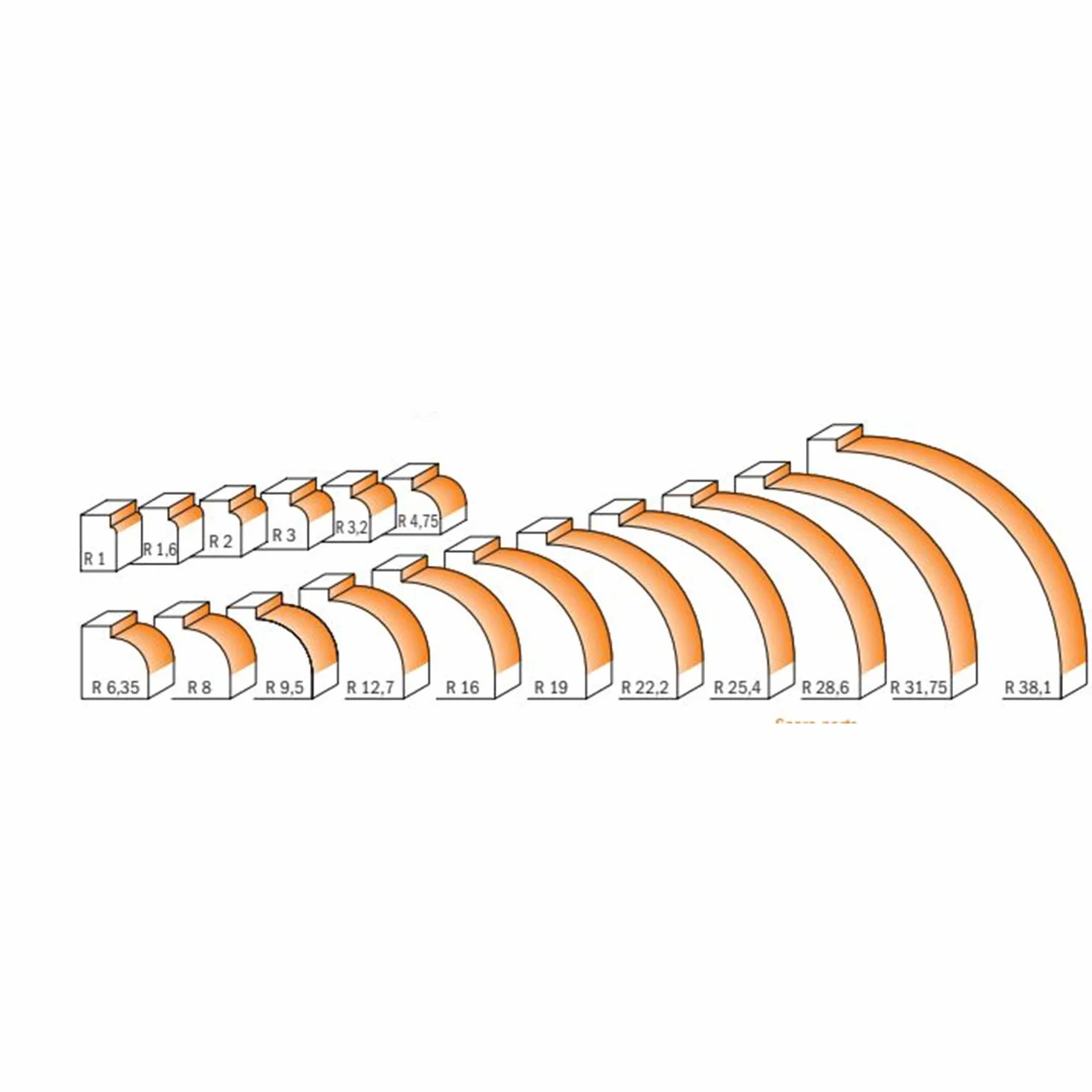 CMT Orange Tools 938.254.11 - Fresa r.concavo con rodam. hm s 8 d 25.4 r 6.4