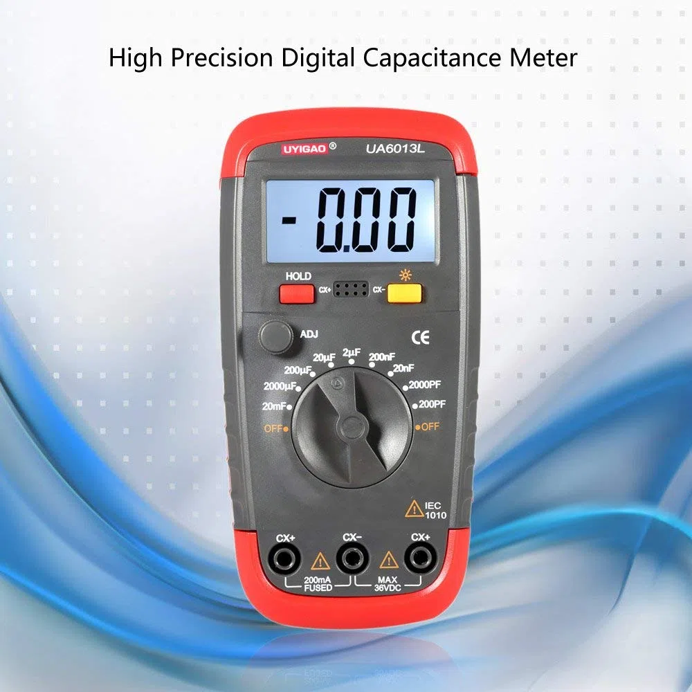 Uyigao UA6013L Capacitante digital Portable Capacitancia Digital Capacitancia Medidor de medidor Tester de contabilidad con luz de fondo LCD para ingenieros eléctricos