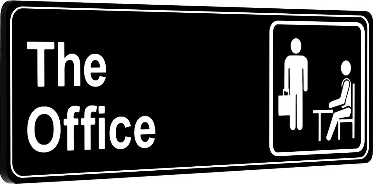 The Office Sign, 22,8 x 7,6 cm, cartel de oficina autoadhesivo oficial para puerta o pared, fácil instalación, diseño acrílico de alta calidad para tu oficina en casa o negocio, el mejor regalo para