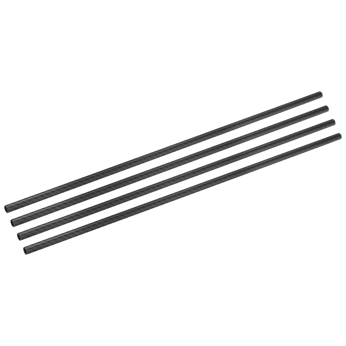 QUARKZMAN 4 Tubos de Fibra de Carbono de 8 x 10 x 500 mm, Superficie Mate, Tubo Redondo de Carbono 3K Enrollado para Aviones RC, Quadcopters, Multicopters