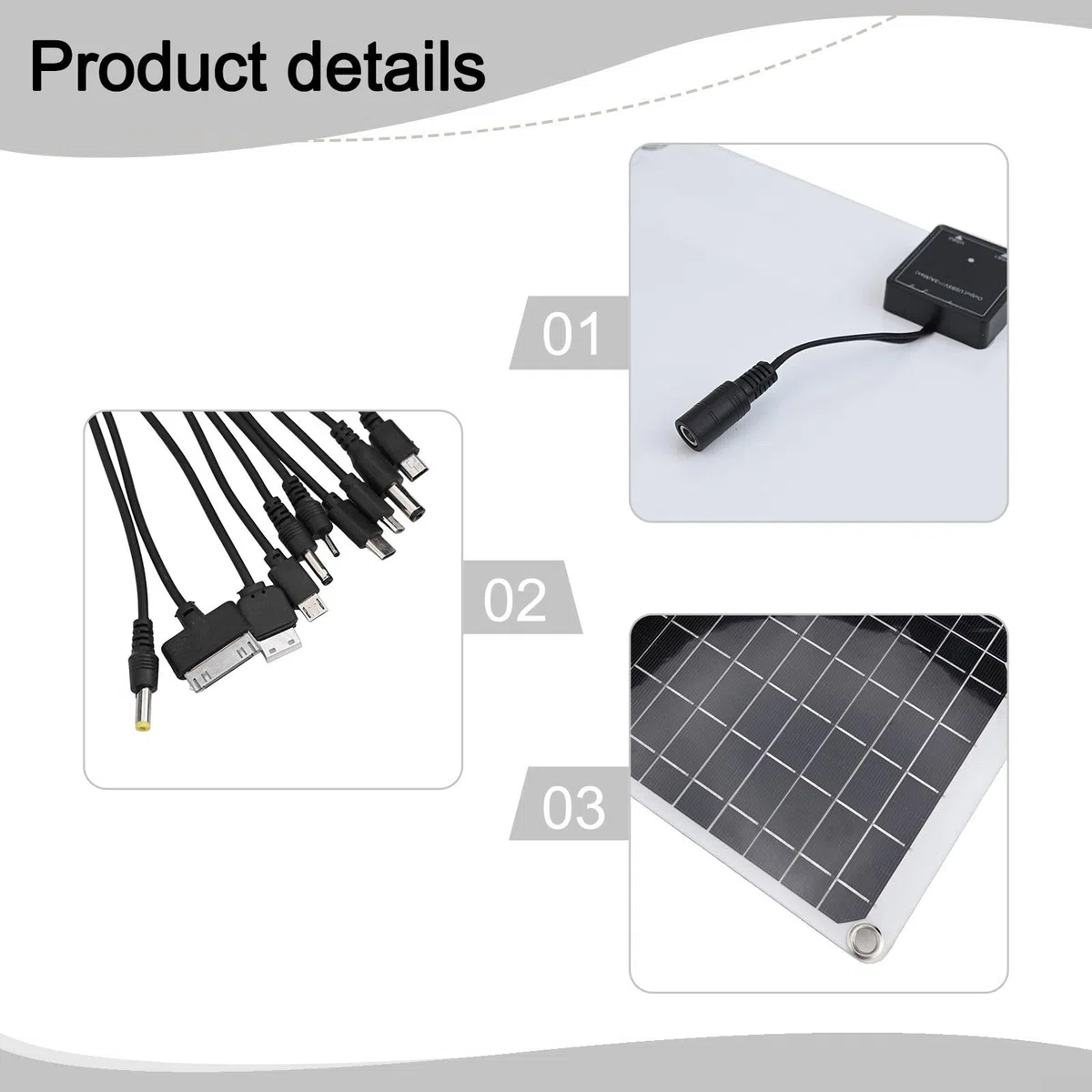 Panel solar compacto de 50 W para carga de doble dispositivo, perfecto para caravanas, barcos y camping