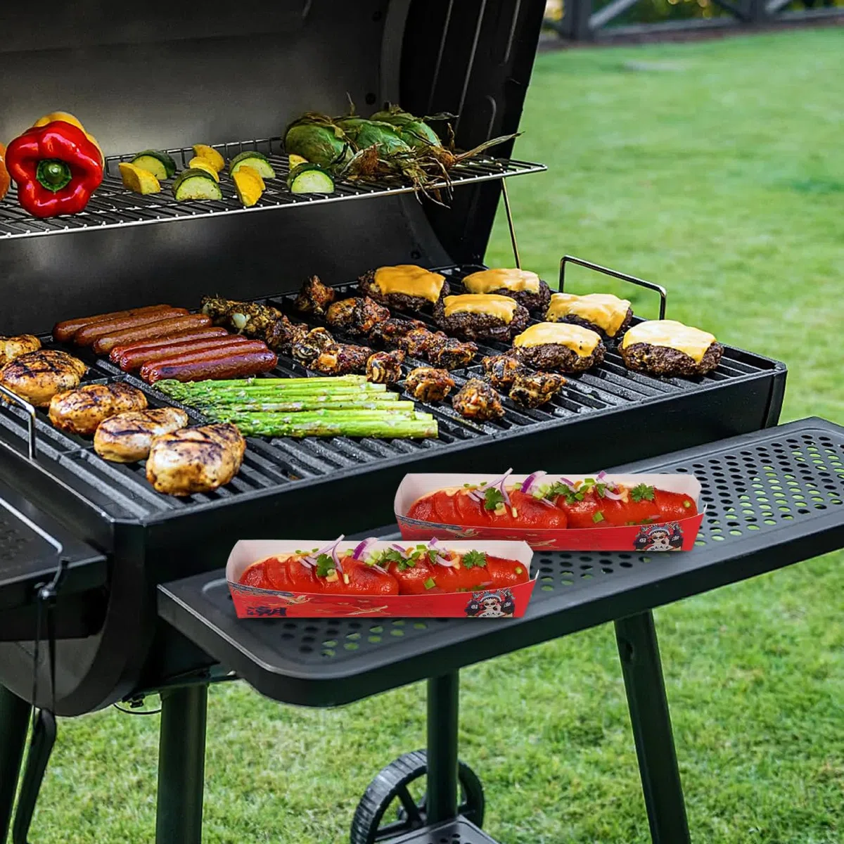 100 Cajas Para Perritos Calientes Contenedores De Papel Para Hot Dogs Soportes De Comida Para Fiestas Y Eventos De 7.08X1.96X1.18In
