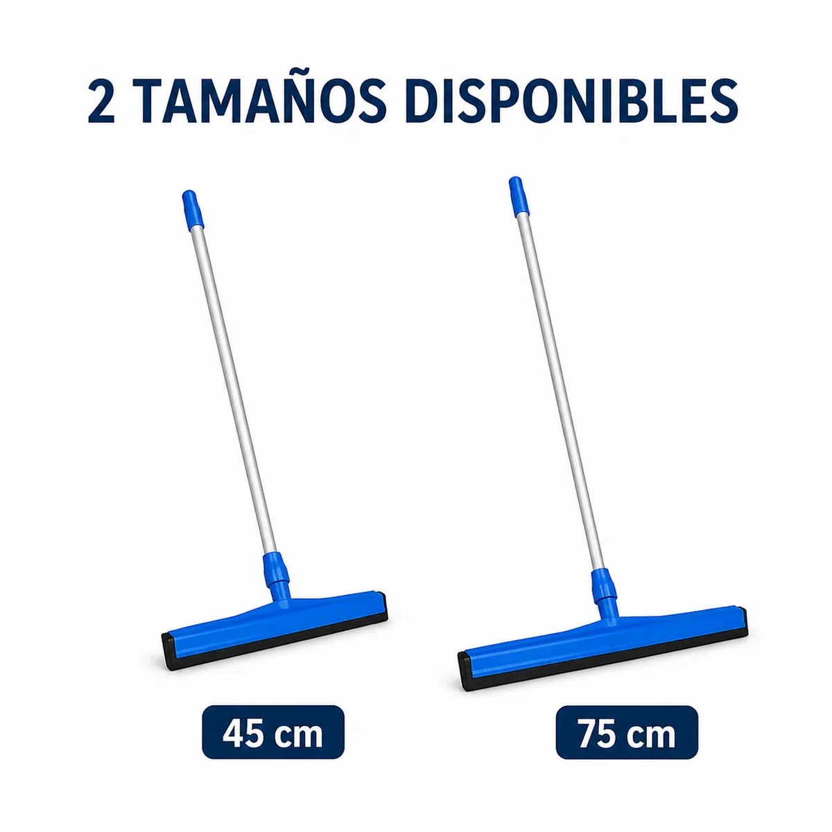 Haragán 45 cm Profesional con Mango de Aluminio 140 cm - Ideal para Limpieza de Suelos de Doble Labio Negro.
