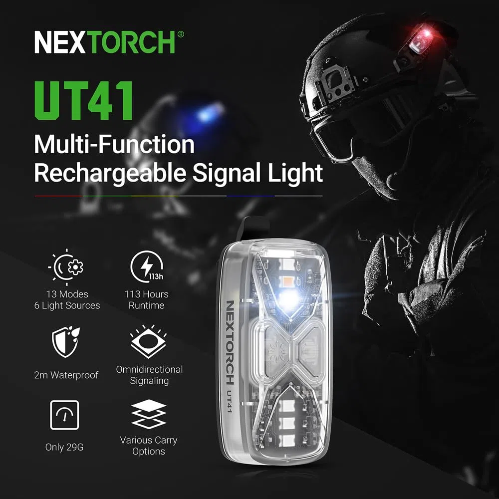 Nextorch IPX8 - Lámpara multifunción de emergencia, seguridad y advertencia, 20 lúmenes UT41