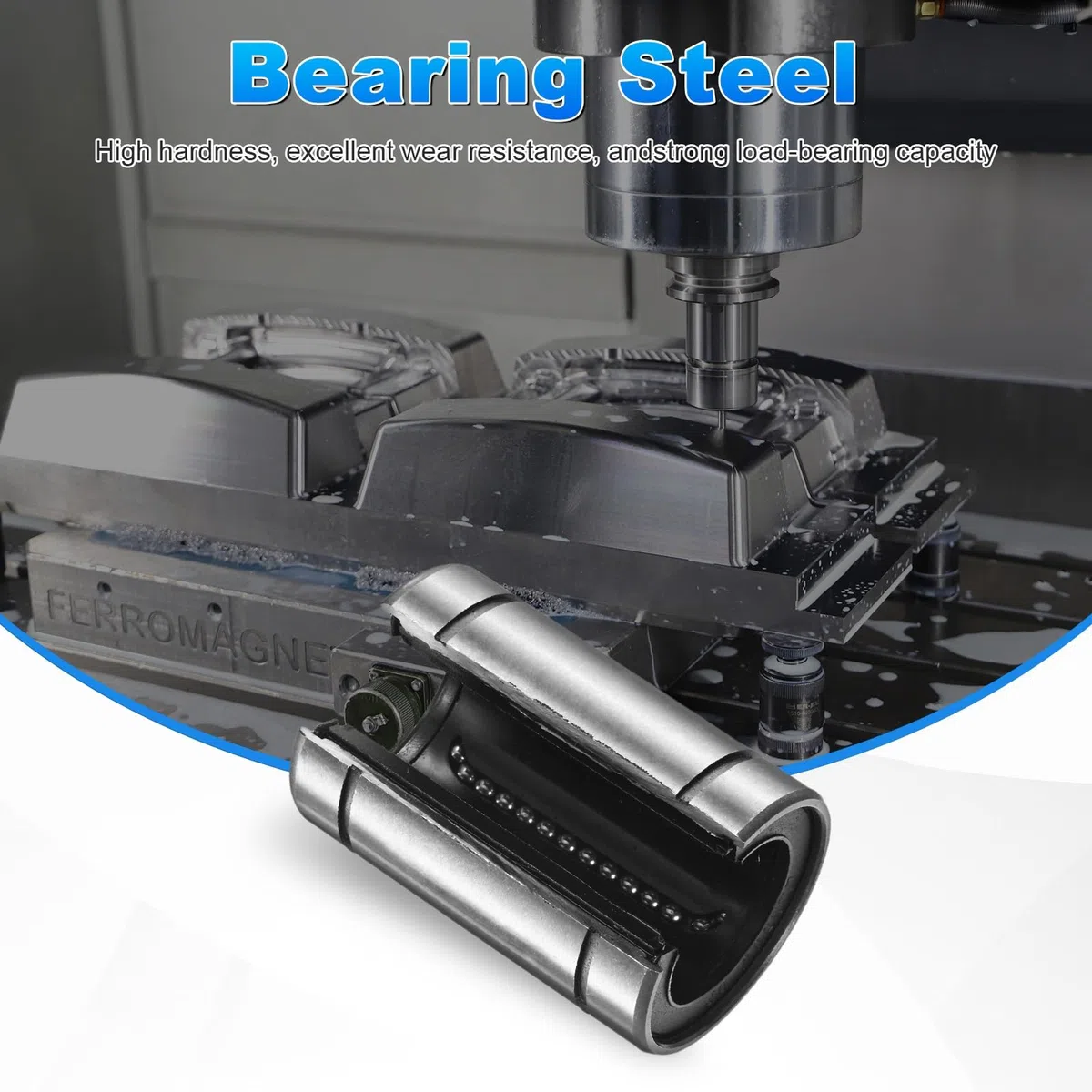 PATIKIL Rodamientos Lineales Abiertos LM25UUOP ID 25mm OD 40mm Longitud 59mm 4Pcs Casquillos Movimiento Lineal Con Sellos Goma Ambos Lados Para Máquinas CNC