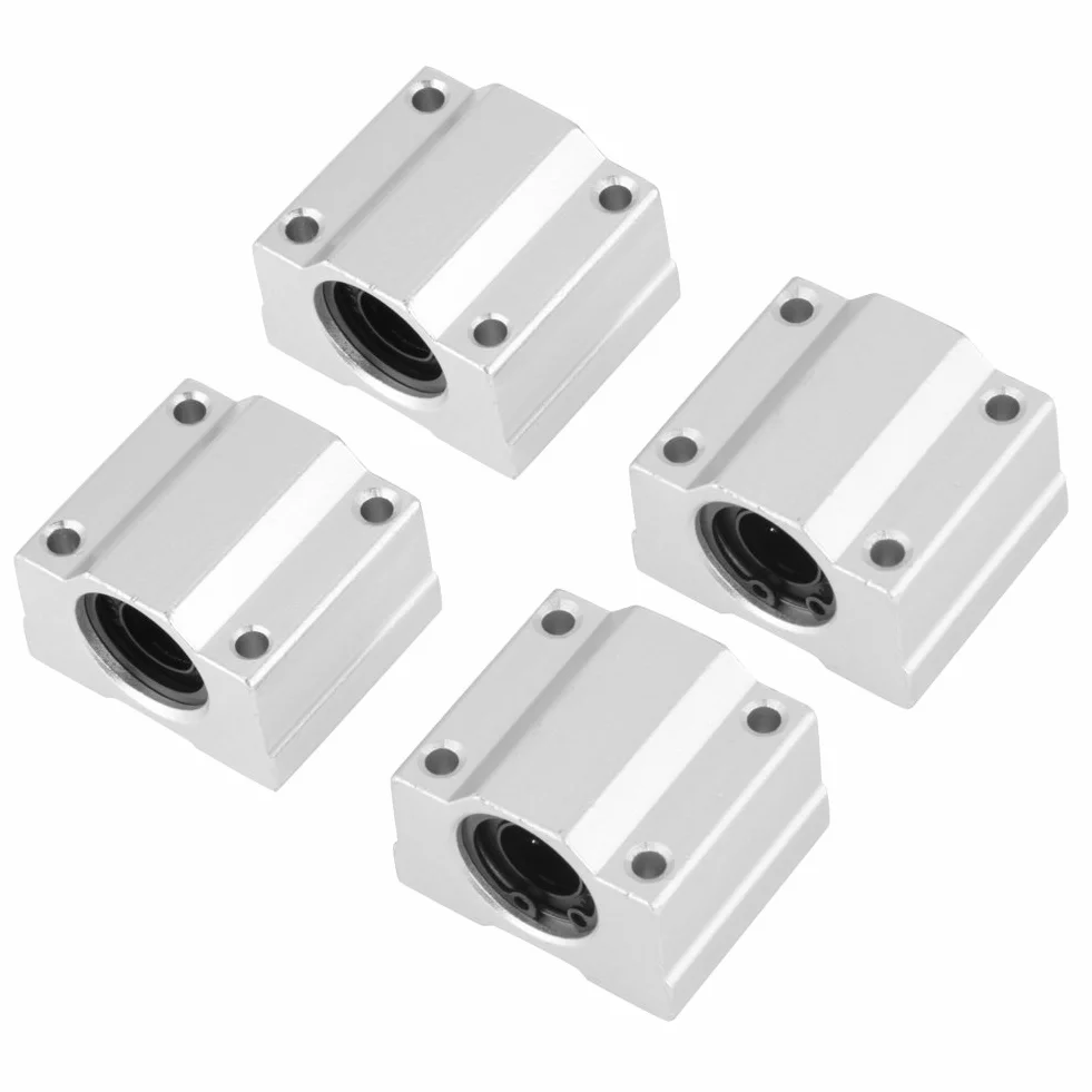 Bloque deslizante de rodamiento lineal, 4pcs/set SCS12UU Bloque deslizante de rodamiento de bolas de movimiento lineal de aluminio Diámetro interno 12 mm Ampliamente utilizado en herramientas eléctric