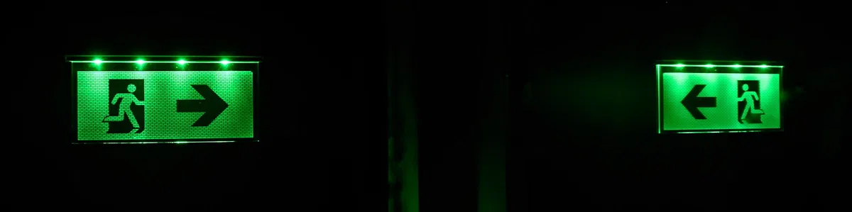 Not lámpara iluminación de emergencia Exit salida de emergencia ext – Luz de emergencia ext Flecha hacia la izquierda/derecha