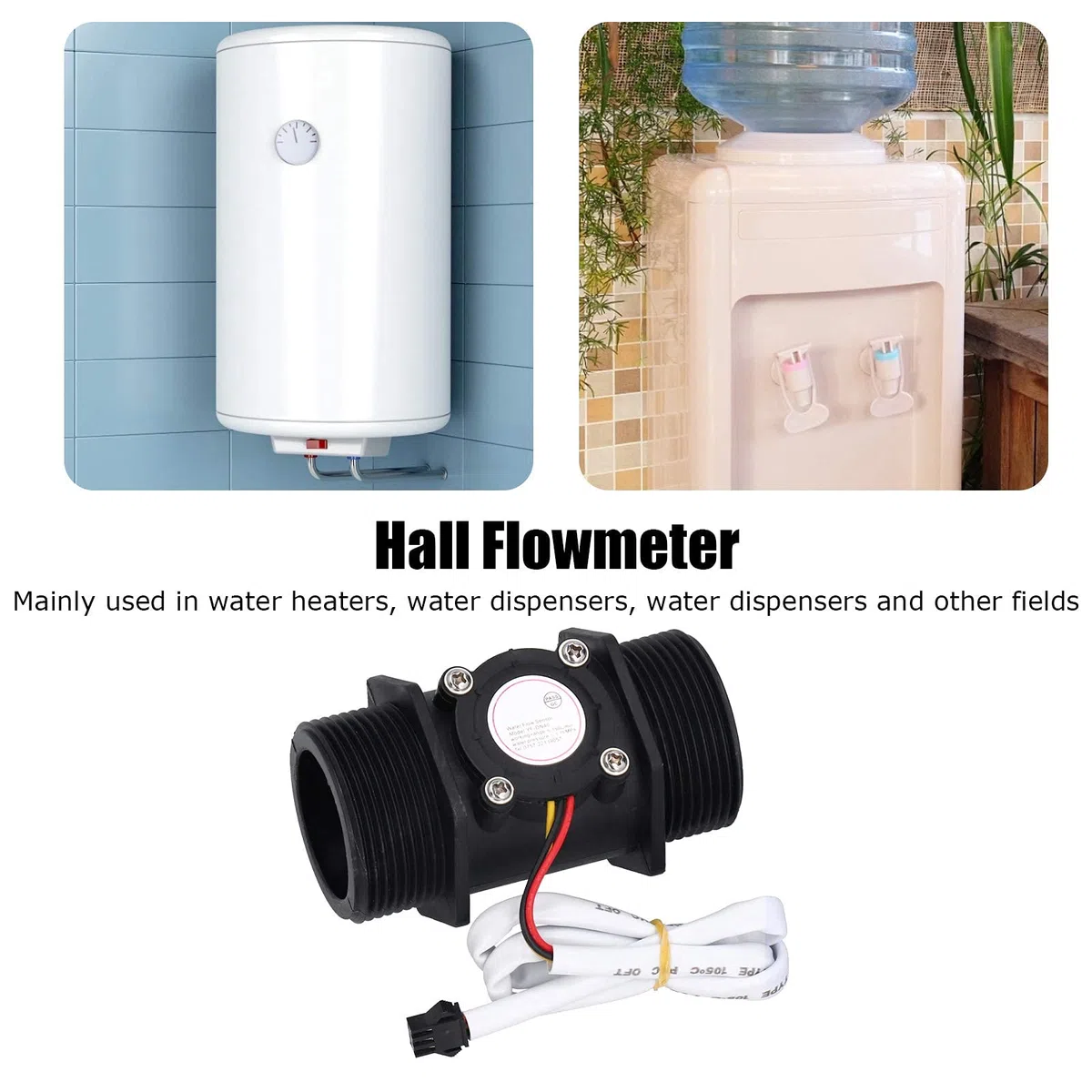 Sensor de Flujo de Agua Medidor de Flujo de Turbina Hall G1.5in YF-DN40 DC 3-24V para Máquinas Expendedoras de Agua Máquinas de Tarjetas de Cré