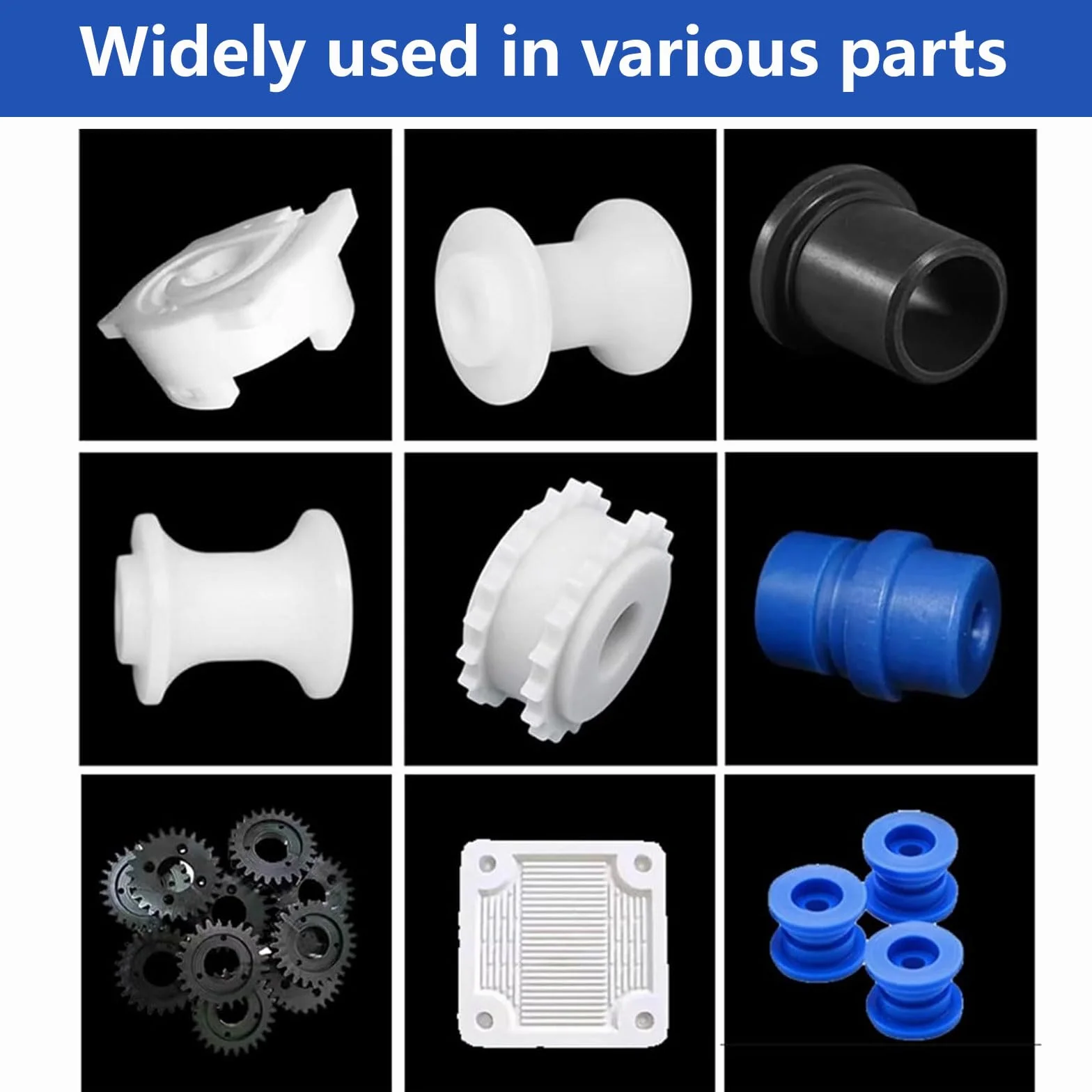 Pack de 4 Barras de Nylon PA6 Negro 50cm Ø15–30mm | Varilla Plástica Redonda para Mecanizado CNC, Bricolaje y Piezas Técnicas,20mm