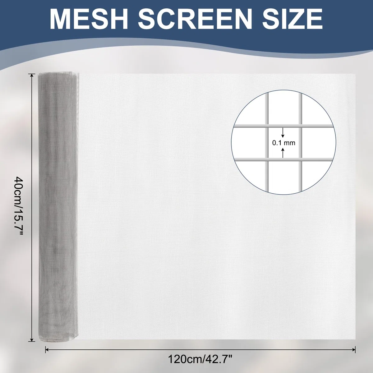 PATIKIL Malla Tejida De 30 Mesh 15.7" X 47.2" (120 X 40cm) Lámina De Filtro De Acero Inoxidable 304 Para Maquinaria Industrial Filtrado De Polvo Partículas Finas Agujero De 0.1mm