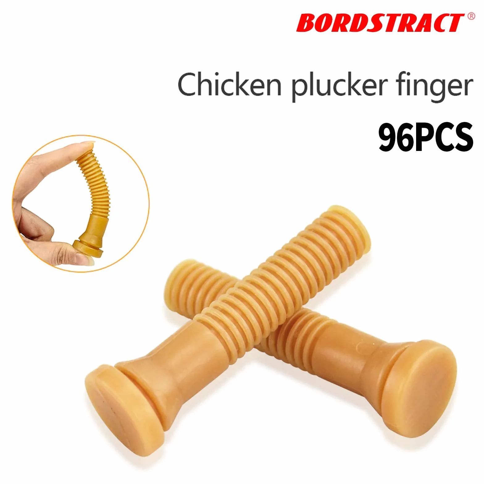 BORDSTRACT Desplumador de Plumas, 96 Piezas Dedos de desplumado de Plumas de Goma Desplumador de Goma de Baja tasa de Rotura de Piel para Pollos, Patos, Gansos y Otros Equipos de Matanza