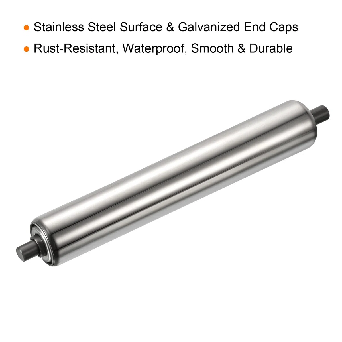 PATIKIL Transportador Rodillo 1.5" Diámetro 10" Longitud, Inoxidable Acero Gravedad Transmisión Reemplazo Pieza Galvanizado Extremo, Plata