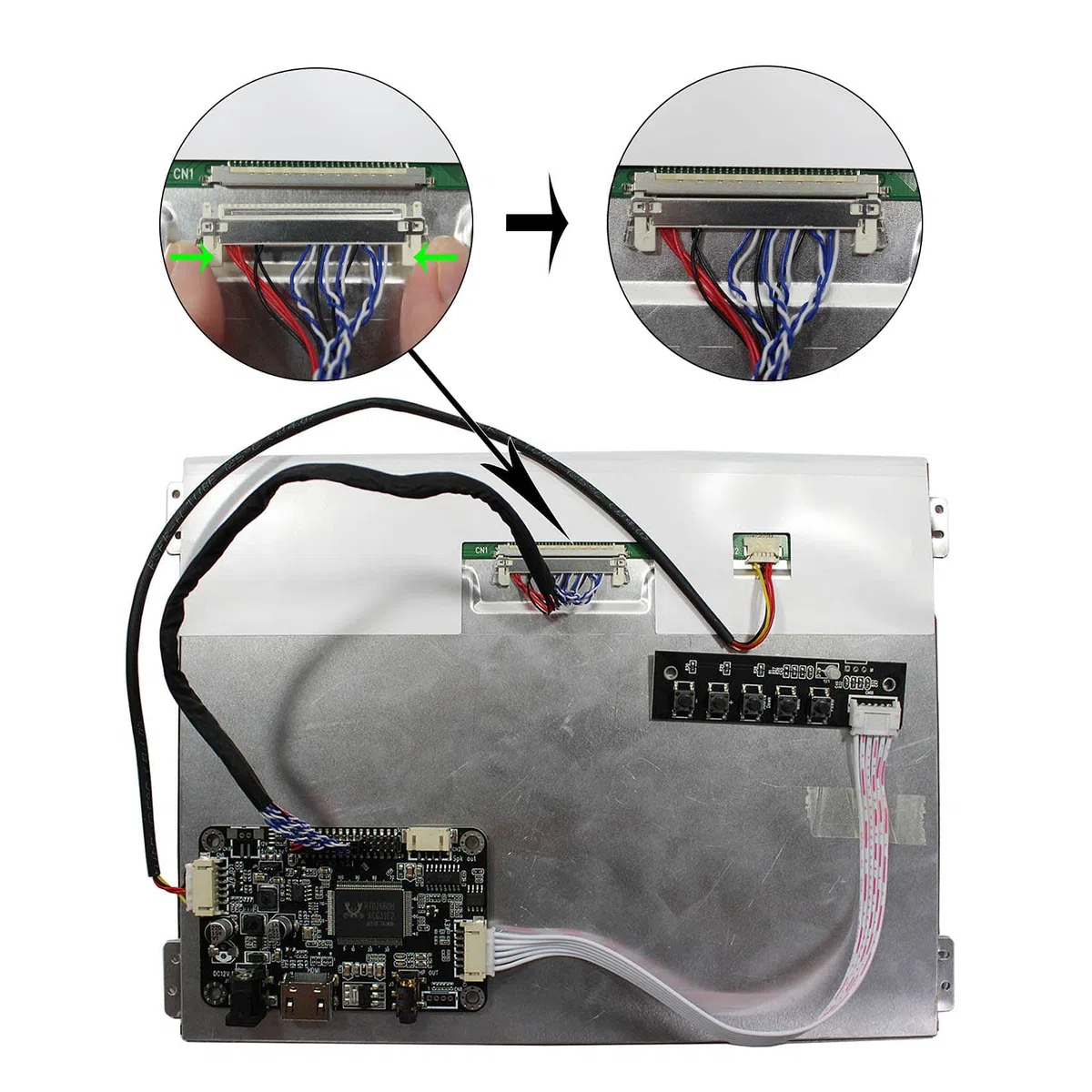 VSDISPLAY 10,4 Pulgadas 1024X768 600 nits WLED IPS Pantalla LCD VS104T-004A | y Placa de Controlador, Pantalla de Repuesto para G104XVN01.0 G104X1-L03