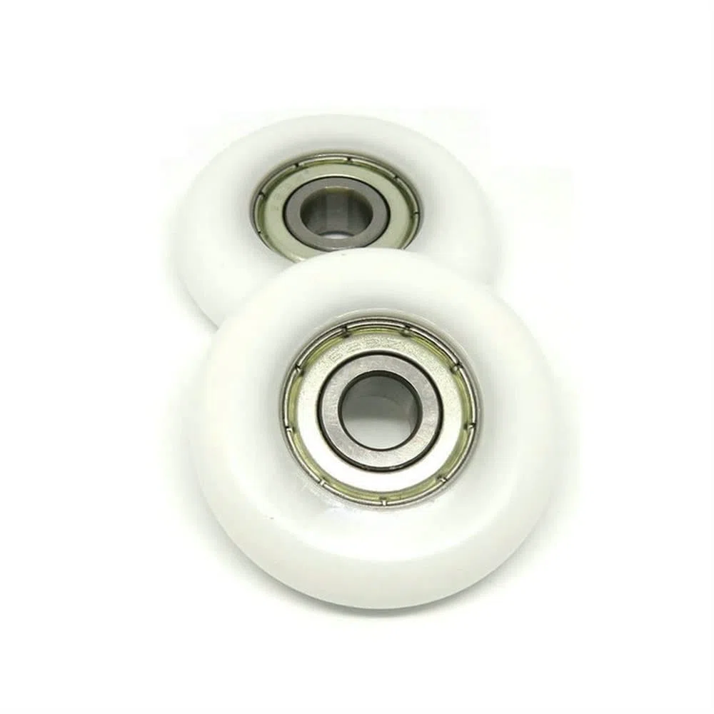 Ruedas de máquina de remo 8 x 40 x 10 mm Rodillo redondo POM para remero BSR62840-10 Rueda de remo OD 40 mm Ruedas de rodamiento recubiertas de plástico (color: blanco, tamaño: 8MM_10PCS_40MM)