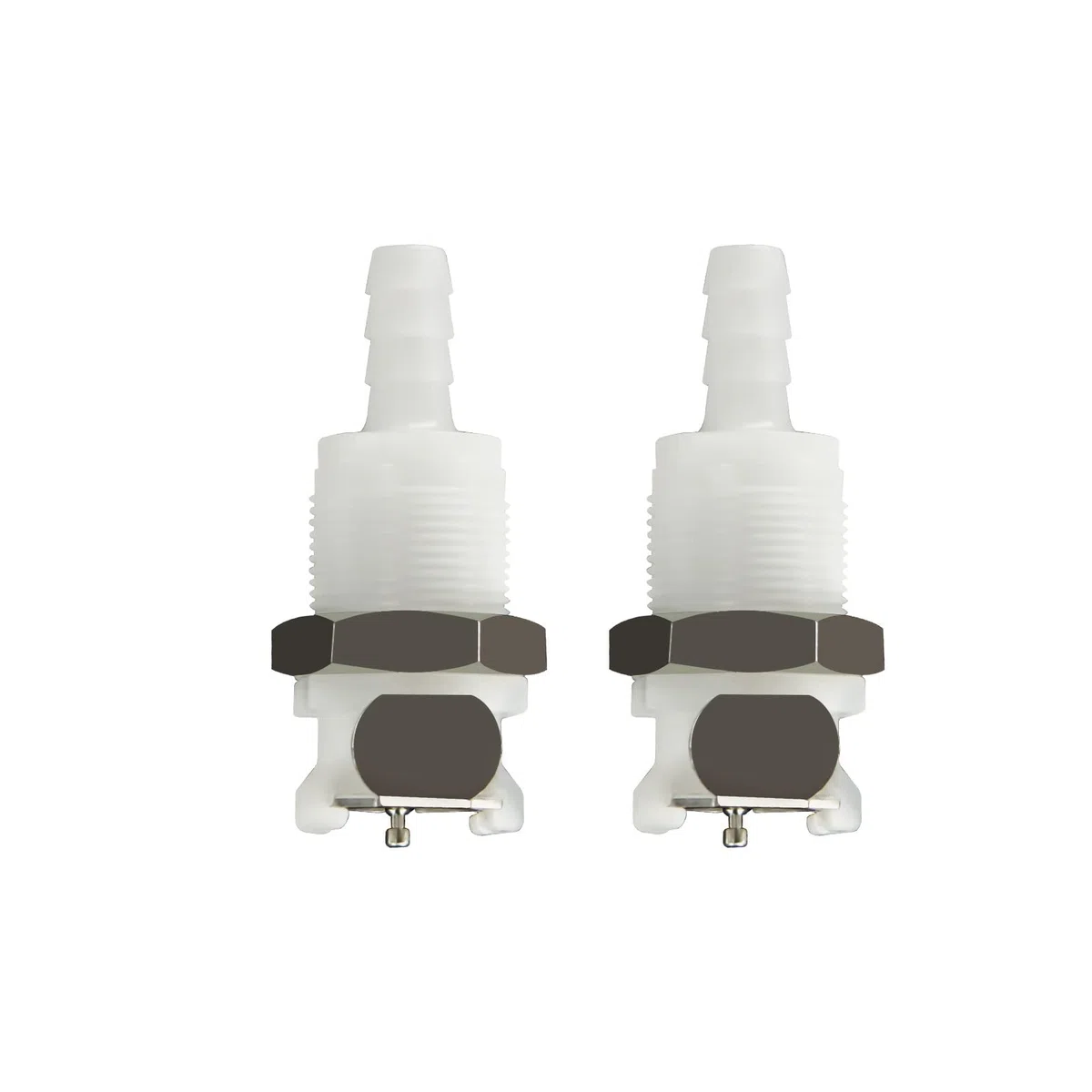 2pcs 1/4"3/8"5/16"conexión rápida en forma de horquilla de mangueras de plástico, con válvula de cierre, conexión de desconexión rápida de montaje de panel (2 conexiones femeninas)(1/4)