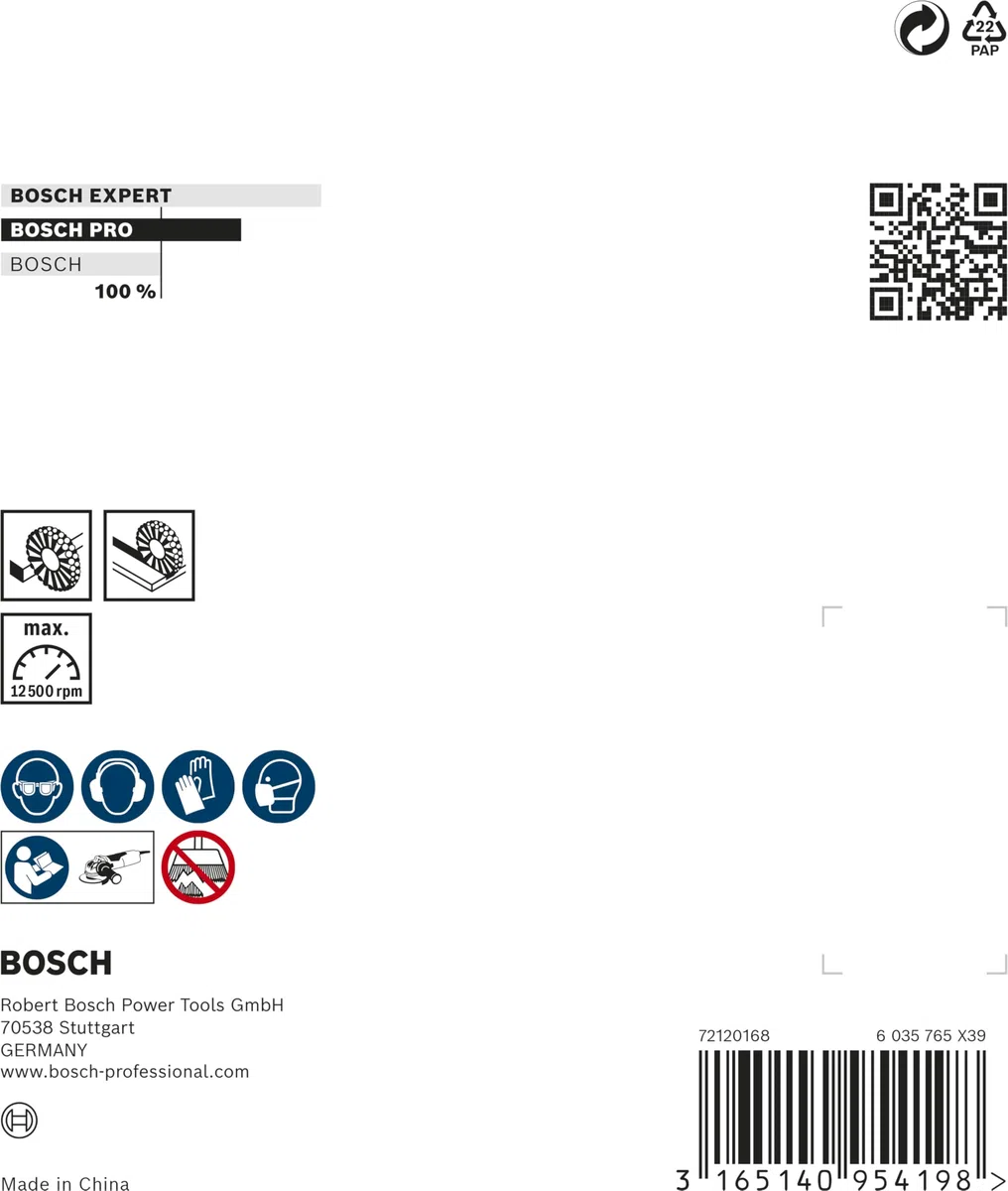 Bosch Professional Heavy - Rueda de alambre trezado (para inoxidable, X-LOCK, inoxidable, Ø 115 mm, grosor del alambre 0,5 mm), Negro