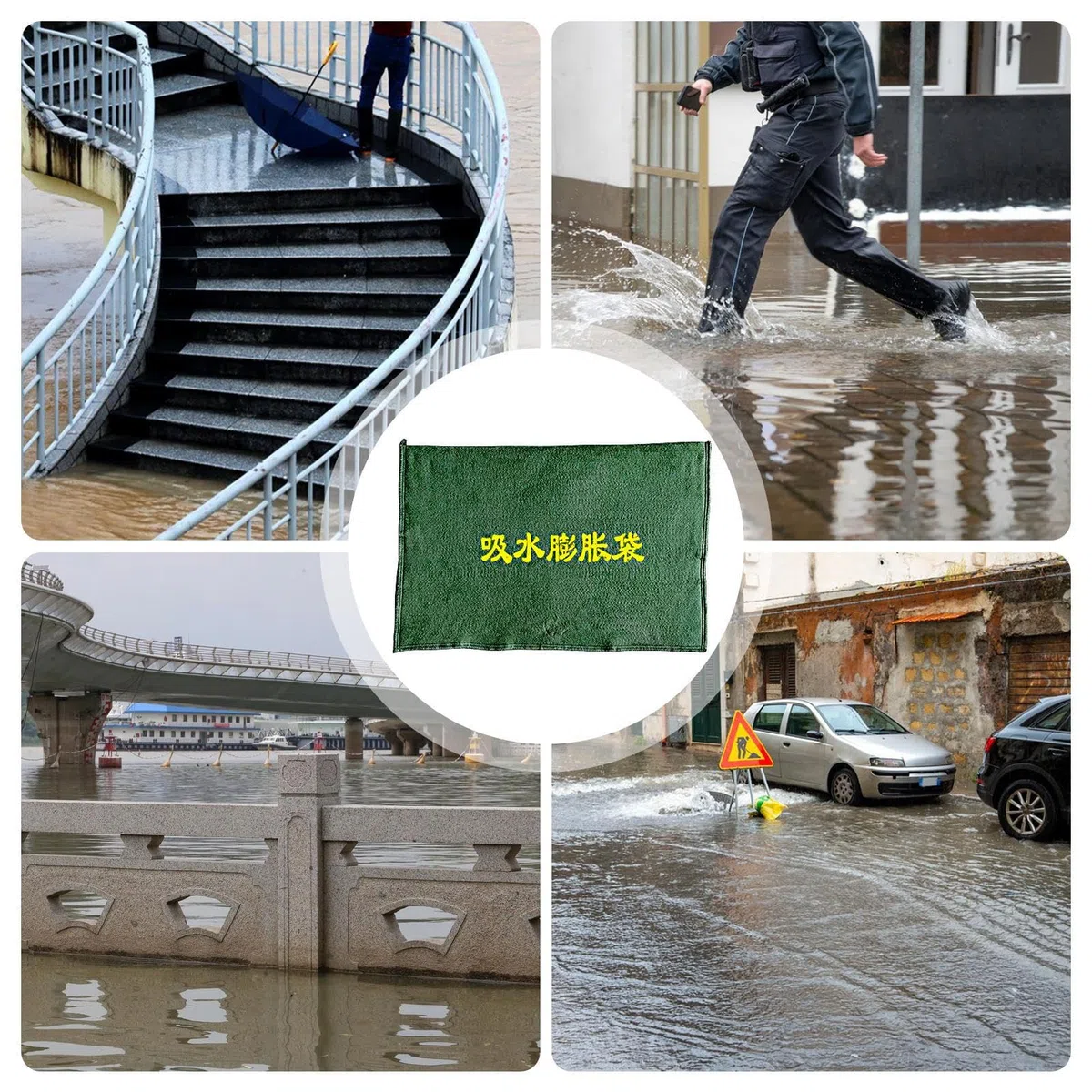 Bolsas de activadas por agua, 5 barreras de protección contra inundaciones, bolsas absorbentes de protección contra inundaciones para el sótano de la puerta del garaje, saco de