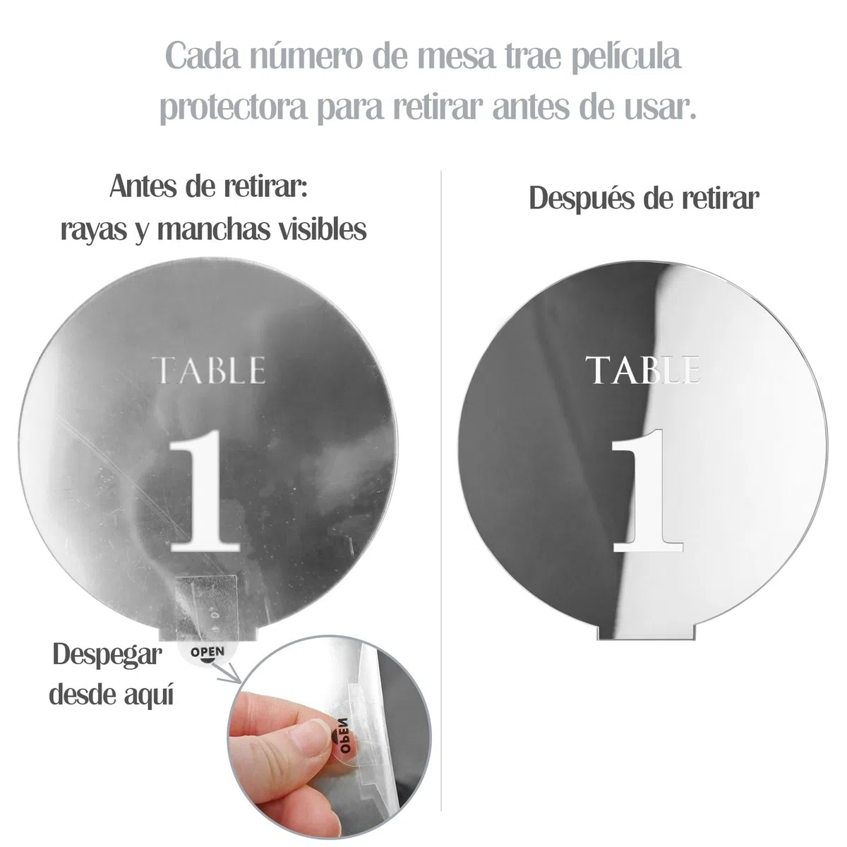 Números acrílicos para mesa de boda del 1 al 15 con soportes, 4.8 pulgadas de espejo redondo dorado para recepción de boda, fiesta, evento, decoración de centros de mesa (plata, 1-15)