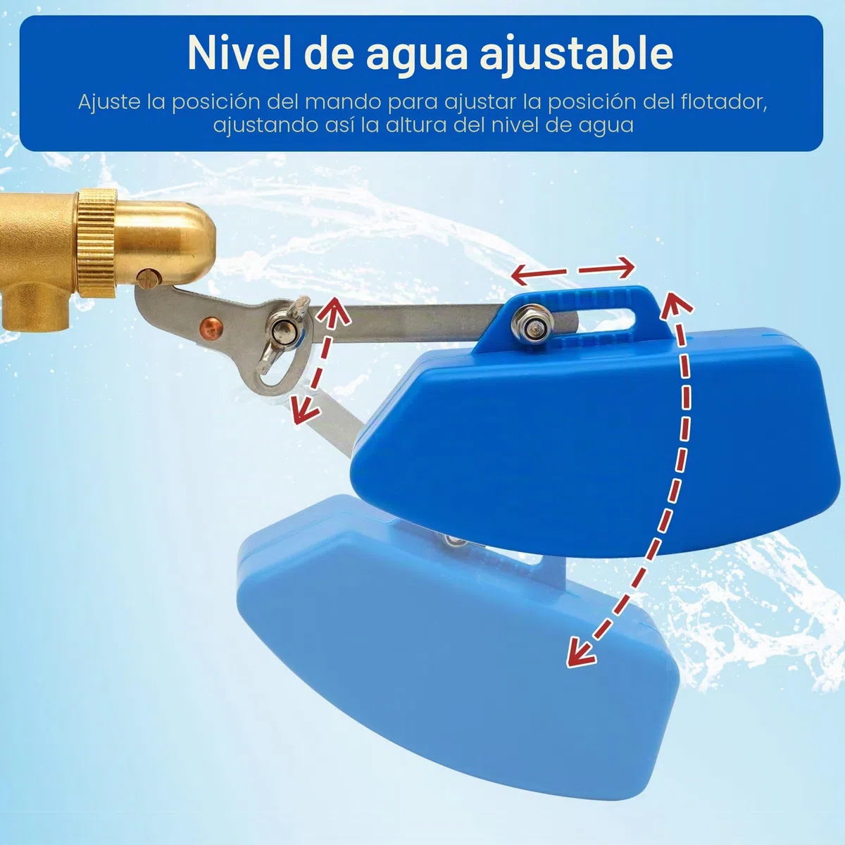 Válvula De Agua De Latón De 1/2 Pulgada, Válvula De Flotador Automática Para Piscinas, Cisternas, Cubos, Bebederos para animales, Azul