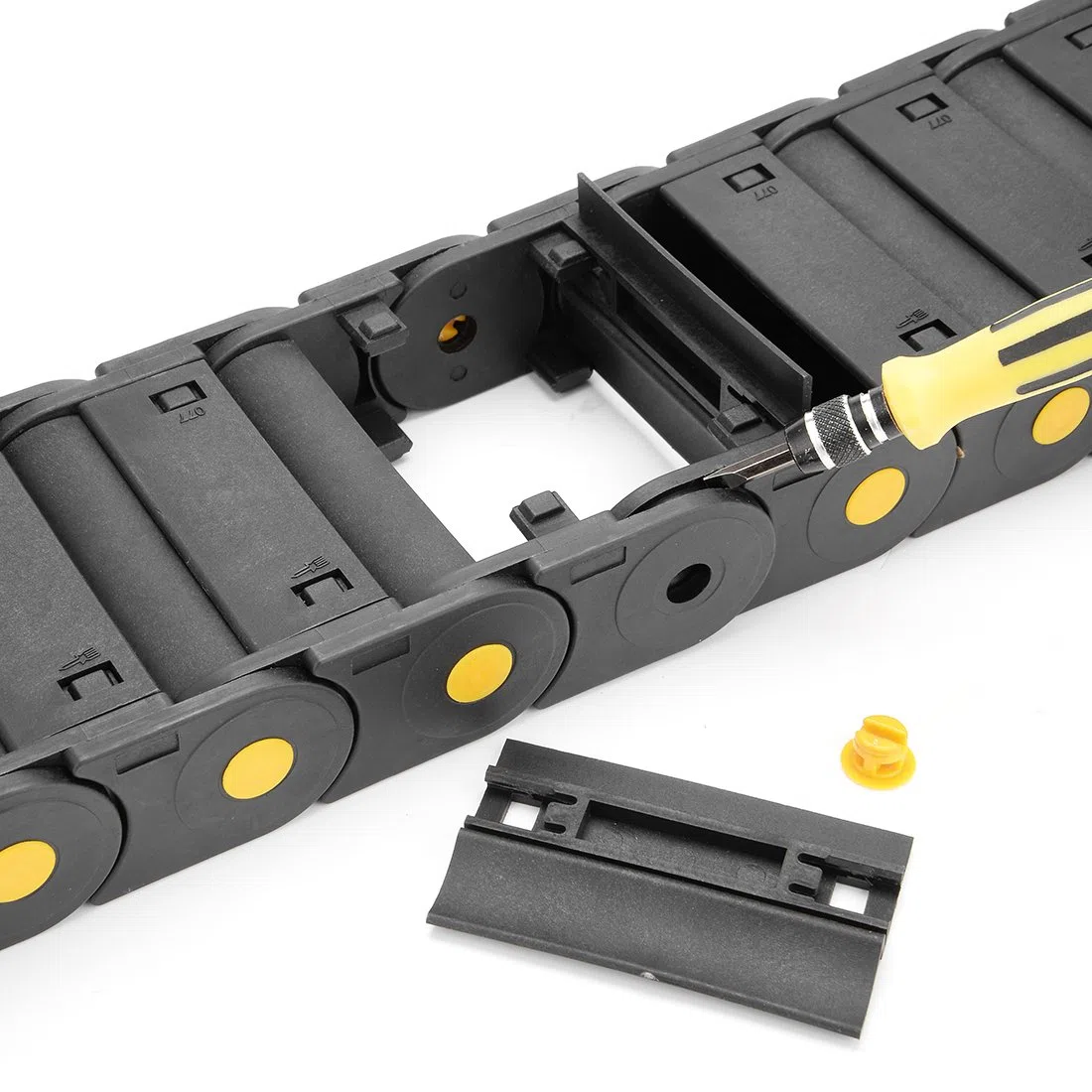 sourcing map R55 25mm x 77mm Plastic Closed can Open Cable Drag Chain Wire Carrier 1M Long