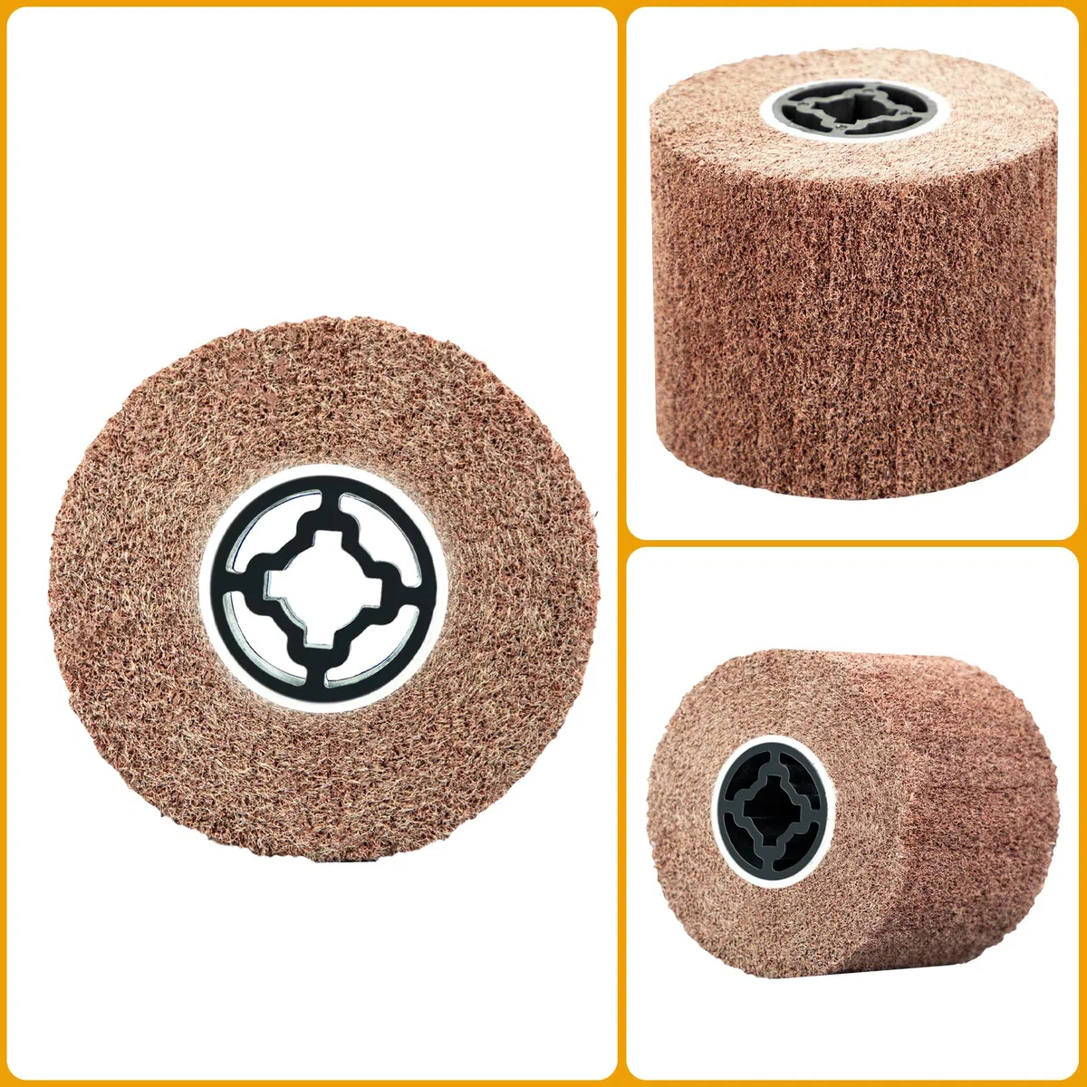 SALI Cepillo abrasivo de alambre no tejido para pulir la rueda de bruñido, cepillo de alambre, herramienta de acondicionamiento de superficie de tambor para pulido de superficies de metal, molienda y