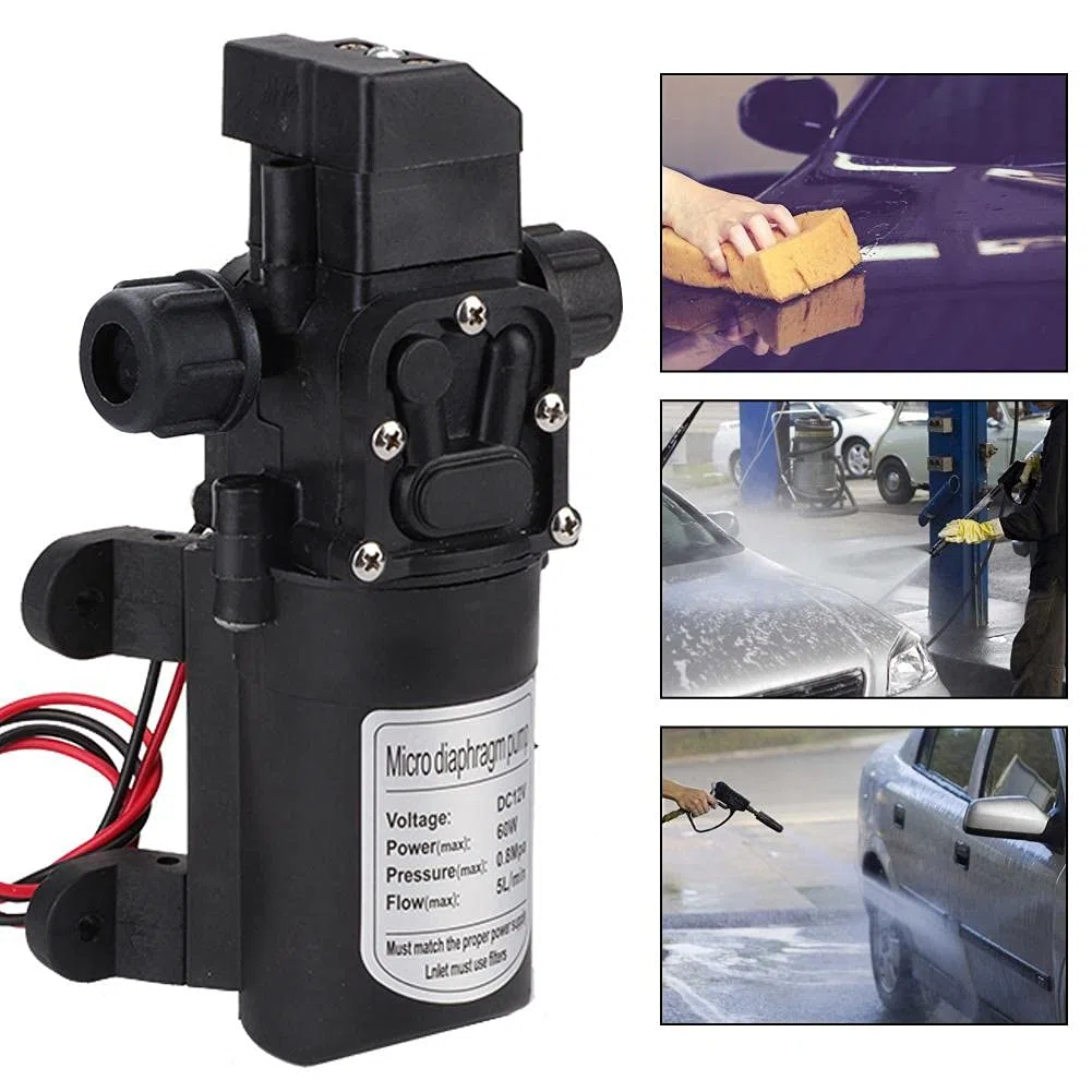 Jadeshay Bomba de Agua 12V,Bomba de Diafragma Bomba de Agua Autocebante de Alta Presión 5L/Min Bomba Autocebante DC para Jardín Caravana Camping RV Botes