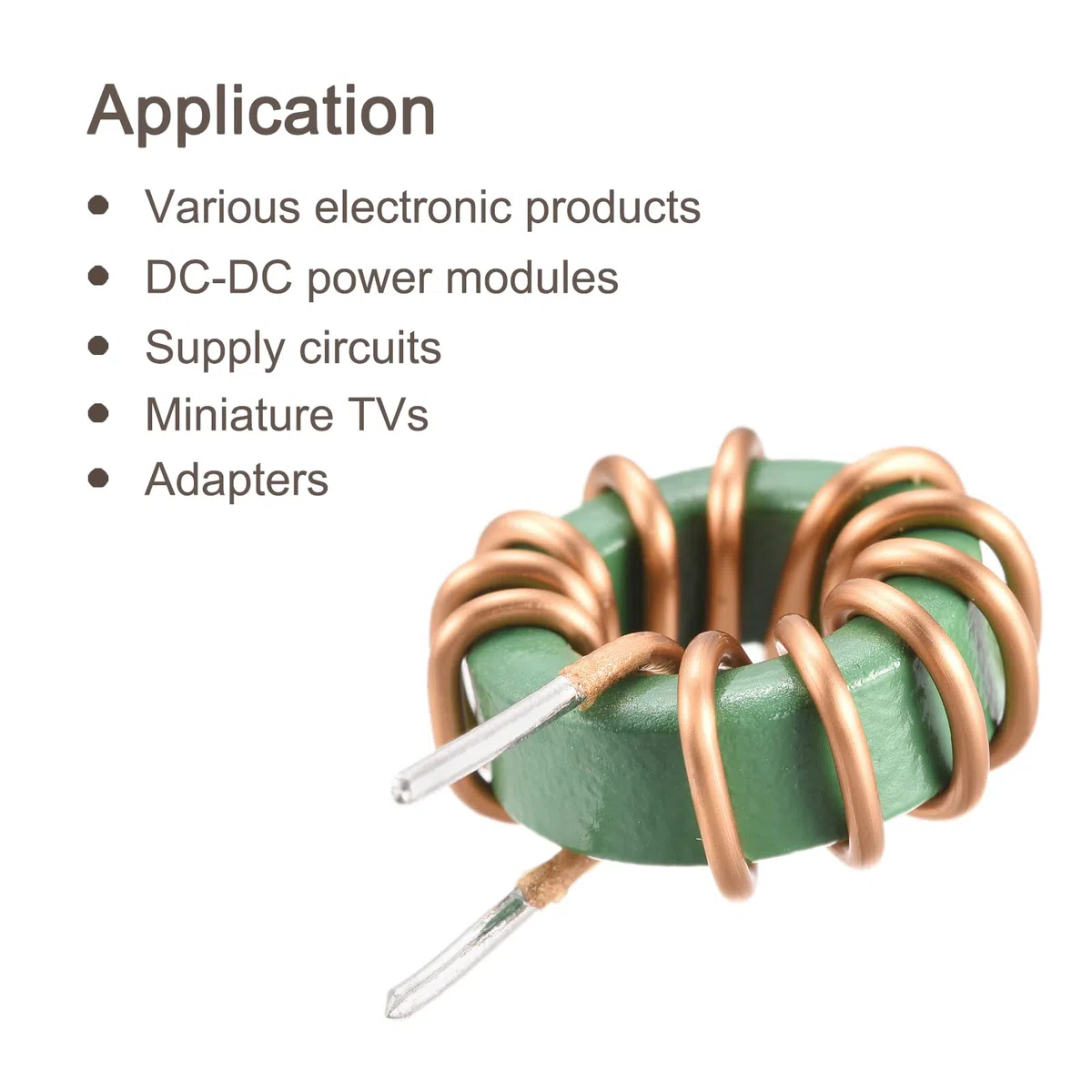 sourcing map Toroidal Inductancia Cobre Bobina Vertical Inductor 1mH 10A para DIY Circuito Placa Paquetes 5