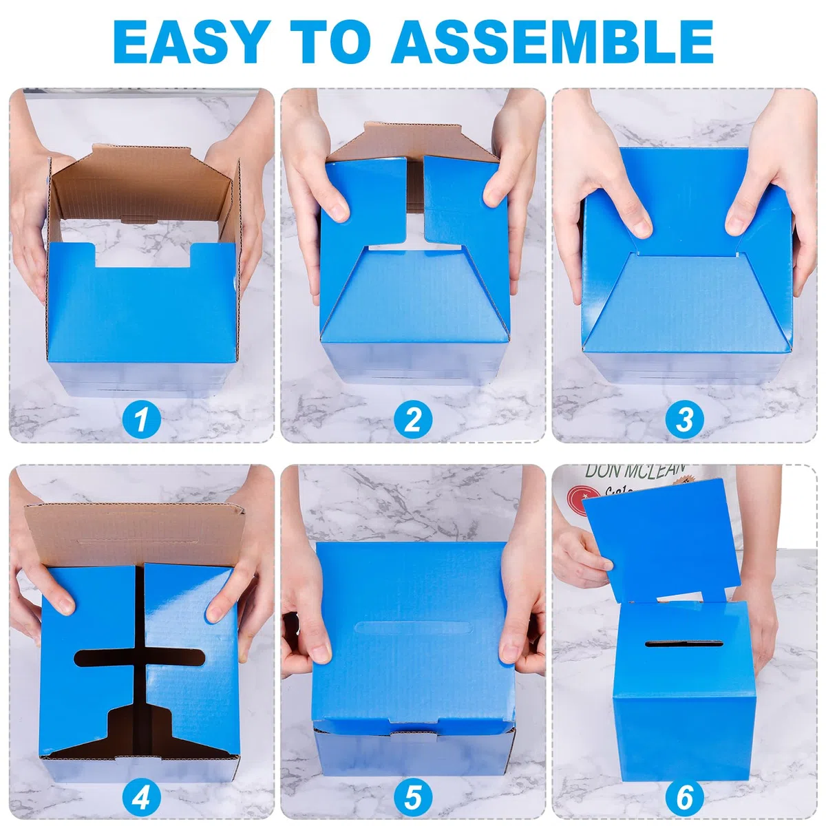PATIKIL Caja de Sugerencias de Cartón, 4 Unidades de 6"x6"x6" con Tablero de Encabezado Extraíble, Caja de Sorteo para Sugerencias, Recolección, Propinas, Color Negro