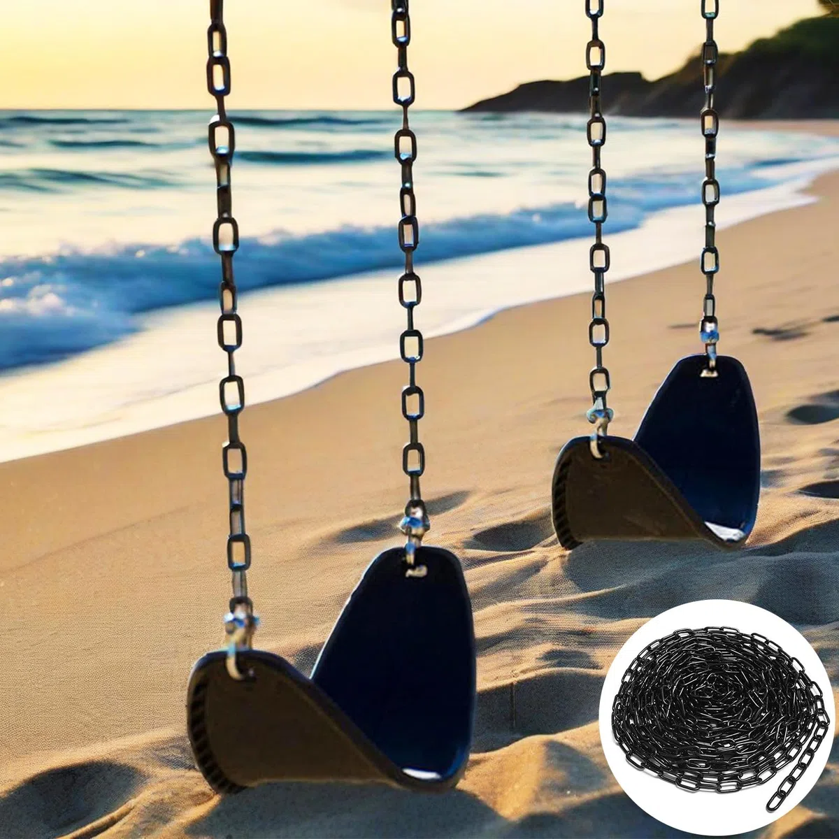 Cadena de acero al carbono de 10 m, cadena de acero al carbono, cadena de eslabones de 3 mm, cadena de eslabones por metros, cadena de eslabones largos, cadena de metal, para cadena de perros, cadena