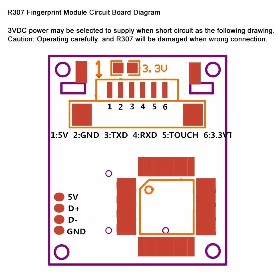 Módulo óptico de huellas dactilares, sensor, dispositivo de reconocimiento de asistencia de control de acceso, R307