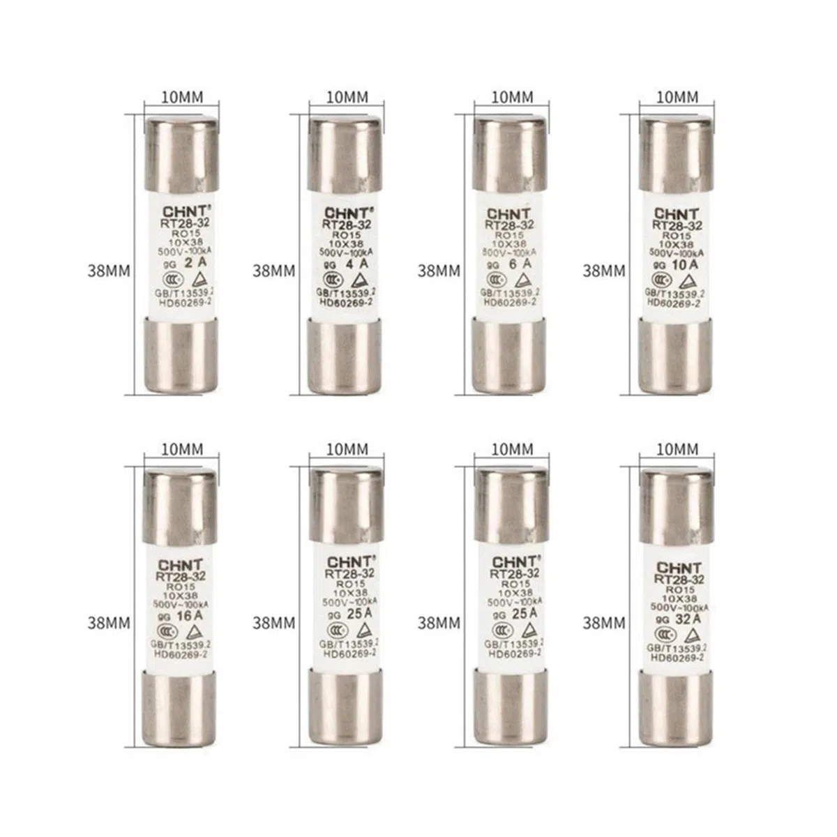 Fusible de 1000 V, 10 x 38 mm, 2 A - 32 A(16A)