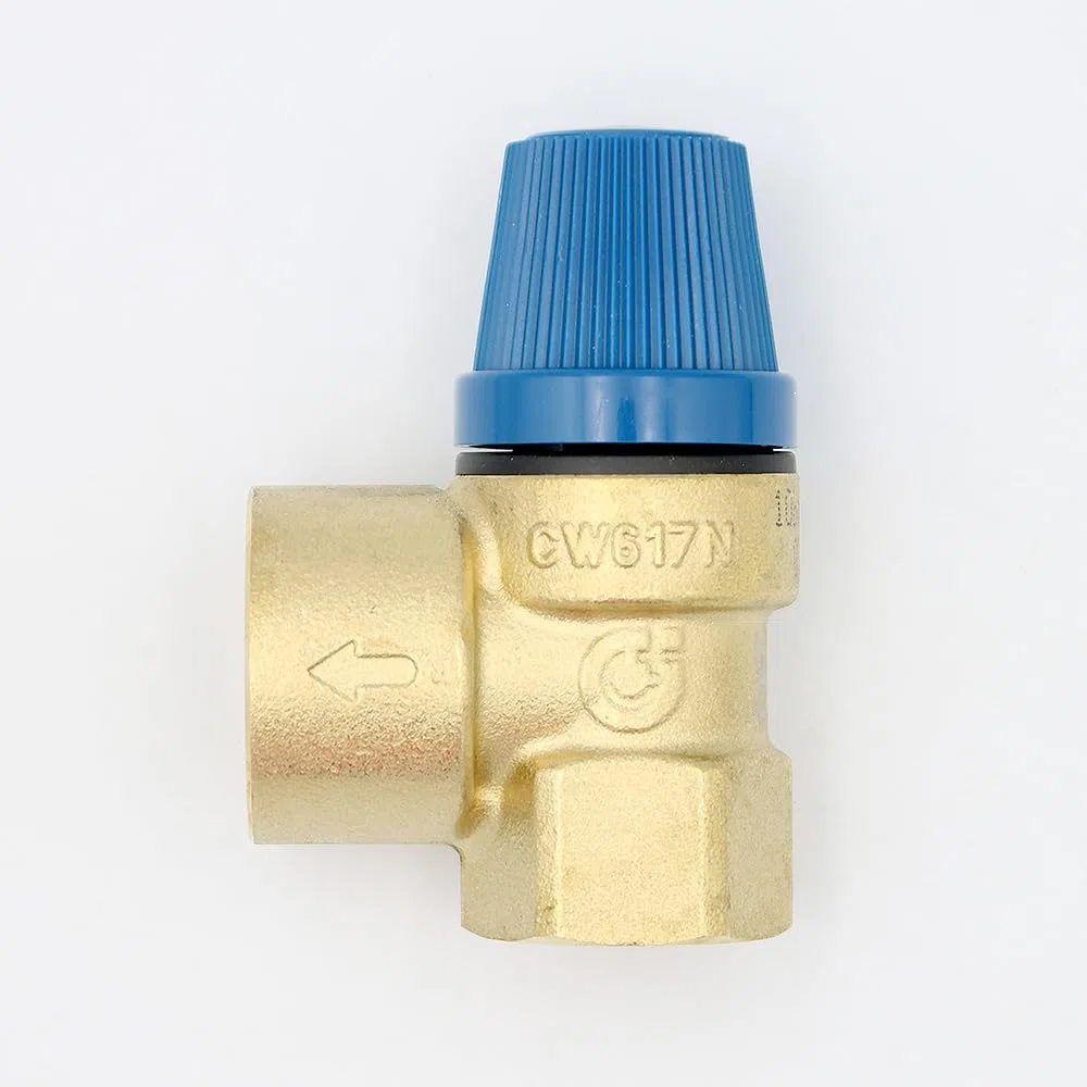 Caleffi Membrana Válvula de seguridad, 1/2 x 3/4 pulgadas, presión de respuesta, 10 bar, válvula de sobrepresión, válvula de calefacción, válvula de limitación de presión, válvula de diafragma