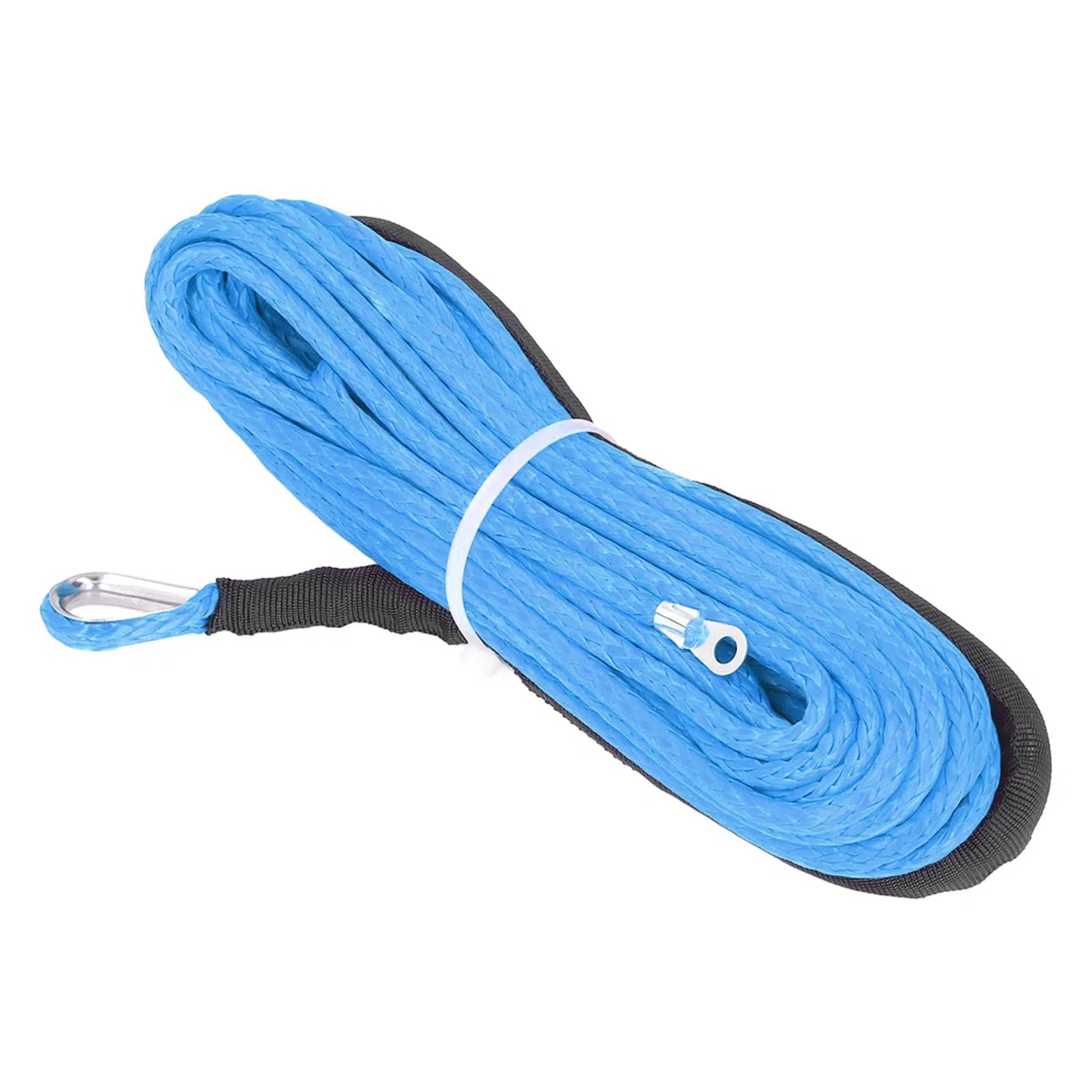 Cuerda de Cabrestante Sintética, Resistencia a la Rotura 5500 Libras, Fibra Sintética 4.8 Mm X 15 M Resistente al Agua para Remolque ATV UTV, Campamento, Pesca, Agricultura