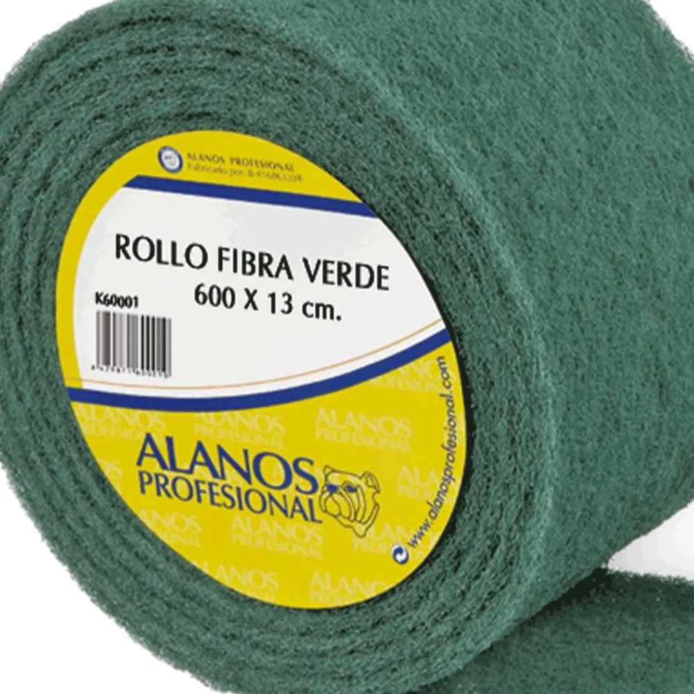 2 Rollos de Estropajo de Fibra Verde Calidad Extra de 6 Metros. Elimina la Suciedad Incrustada en Todo Tipo de Superficies. Uso Profesional y Doméstico para Limpiezas Difíciles