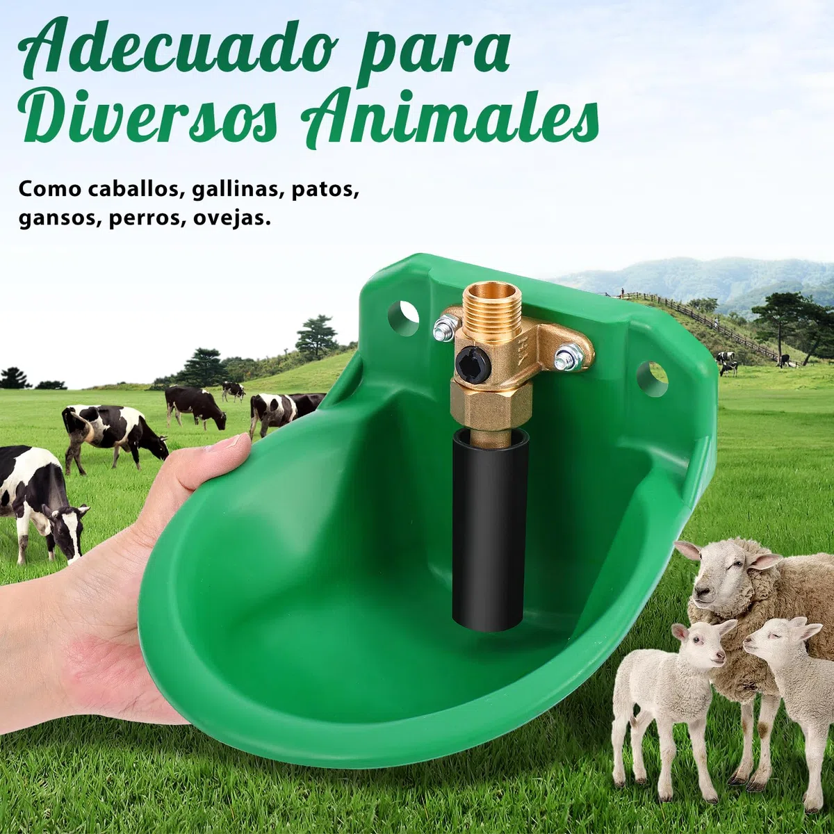 2 Piezas Bebederos Automáticos Para Ovejas, Ganaderos Con Orificios De Drenaje, Suministro Automático De Agua Para Caballos, Ganado, Ovejas, Cerdos Y Perros, Pastos, Verde