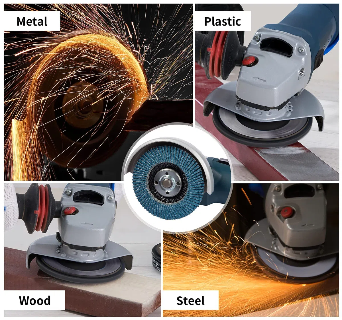 Discos de solapa de 125 mm, grano 40, 10 paquetes de discos abrasivos tipo 29 discos de lijado, discos de lijado para amoladora angular a lijar metal madera
