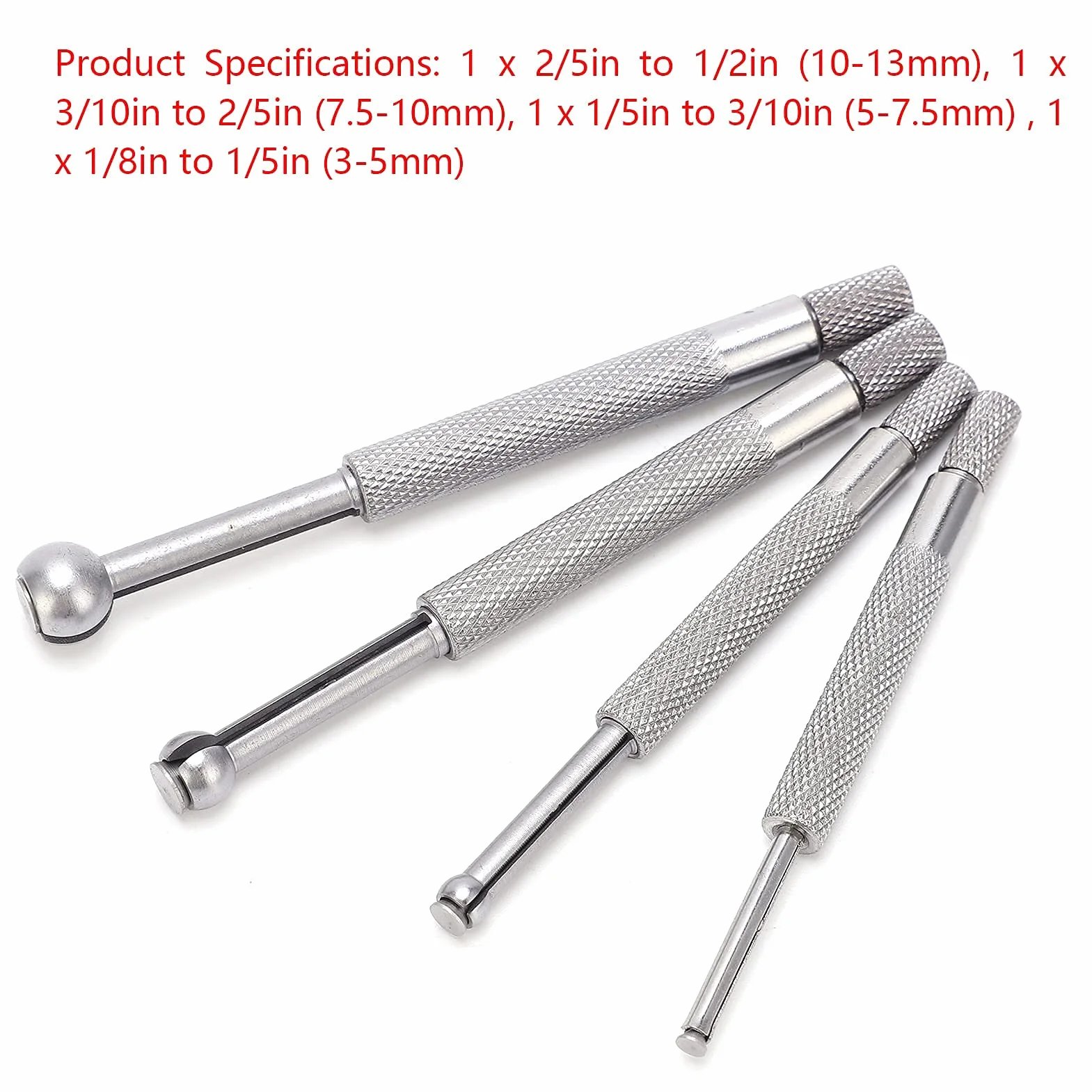 Juego De Calibres De Agujeros 4 Piezas Calibre Telescópico De Bola Completa 3 A 13 mm Para Medición Precisión Ranuras