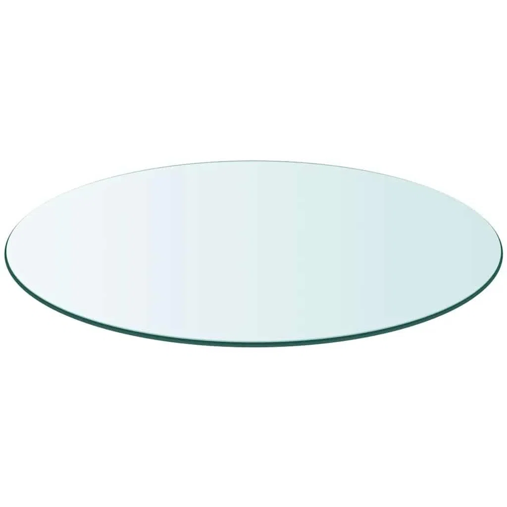 Tablero de Mesa de Cristal Templado Redondo 400 mm, Mobiliario Accesorios para mesas Tableros para mesas, Transparente, 2.8kg