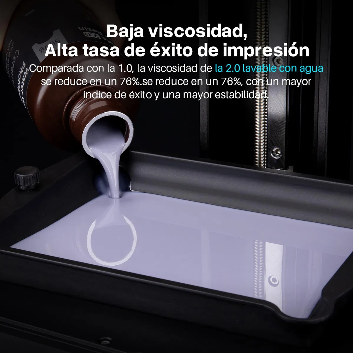 ELEGOO Resina Lavable con Agua 2.0 Resina UV Rápida 395-405nm Resina de Impresión 3D de Fotopolímero para Impresora 3D LCD/DLP/SLA, 1000Gram Gris Arcilla