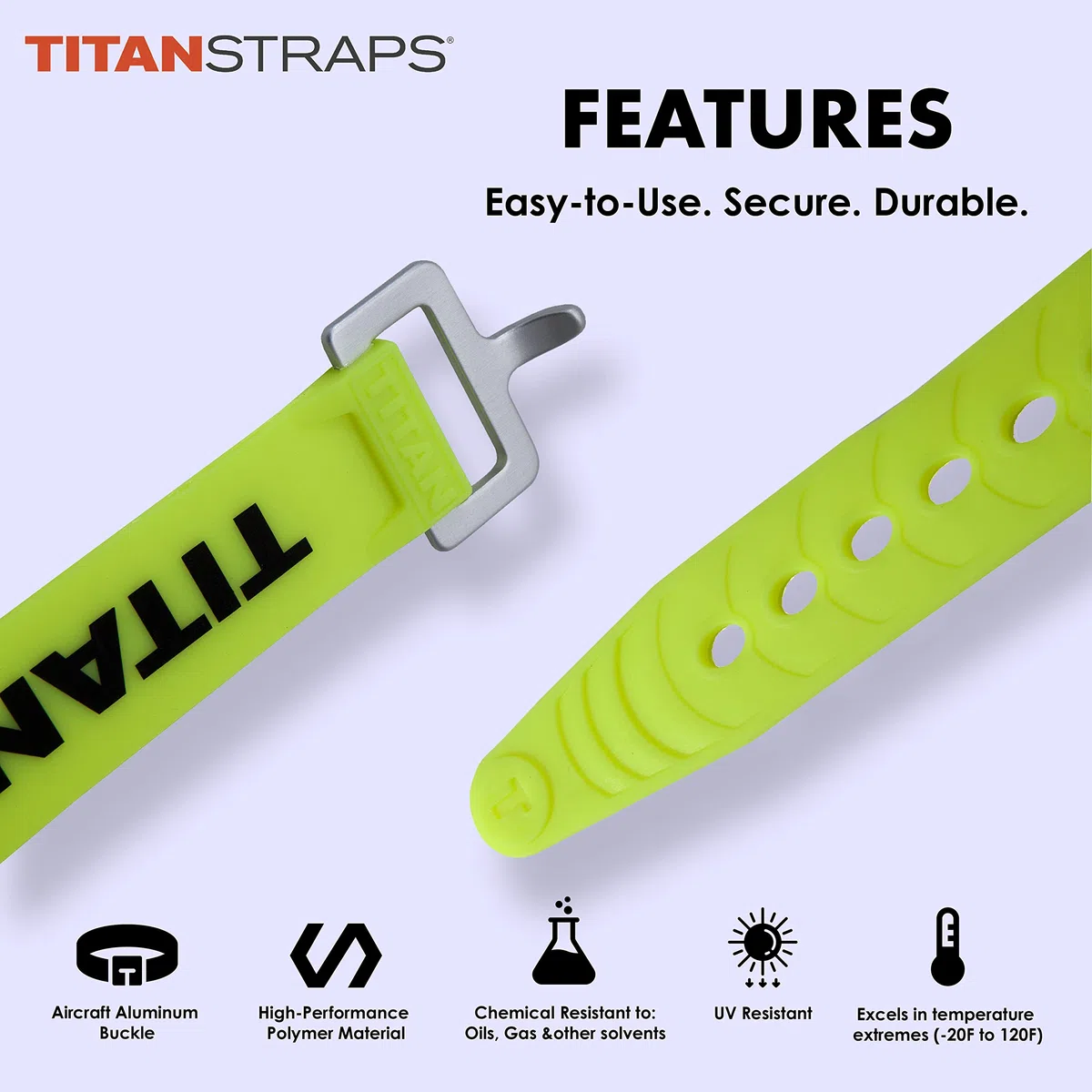 Titan - Juego de Correas de Seguridad para Separar Las Bicicletas, mangueras de jardín, proyectos de Trabajo de Madera, 60 Libras Carga de Trabajo
