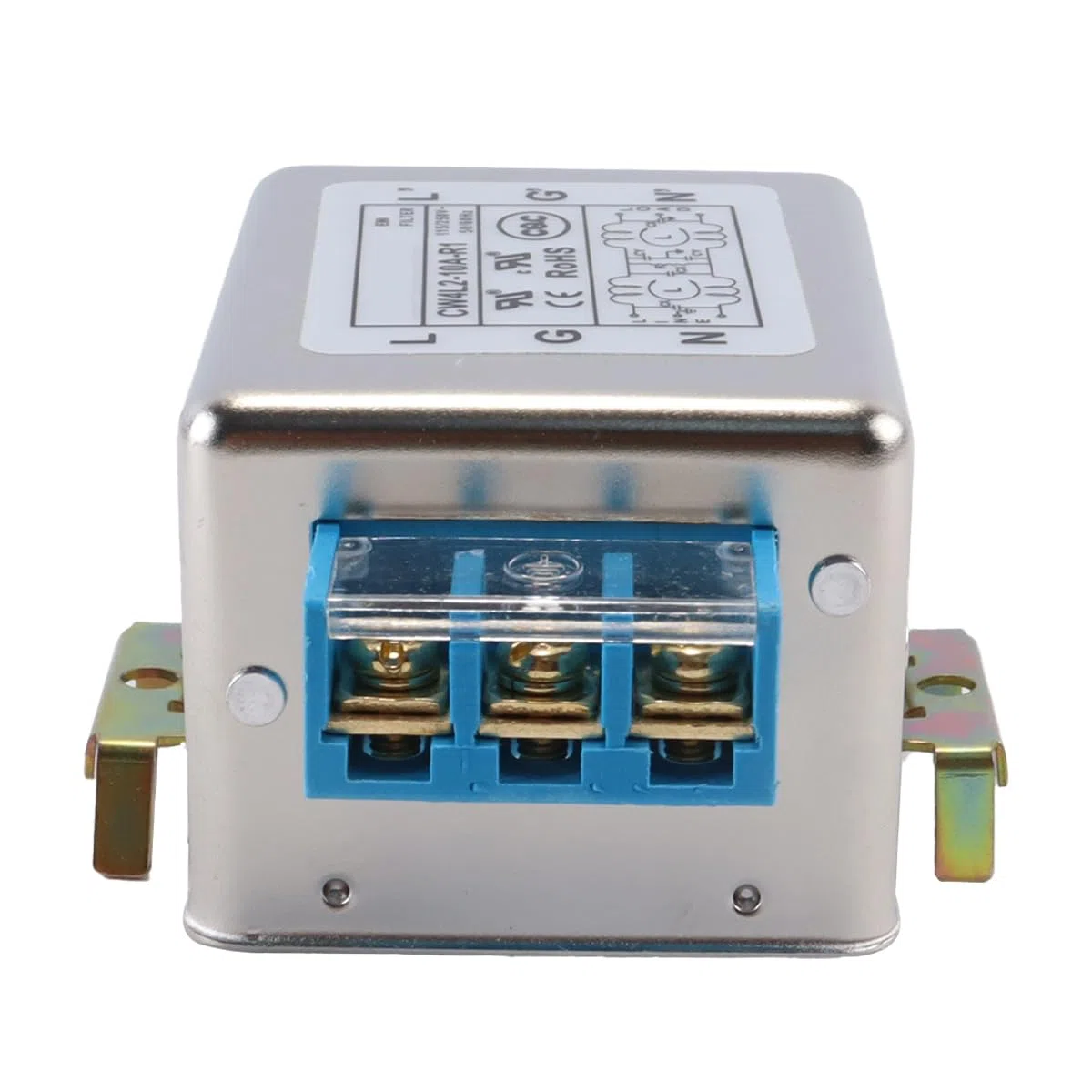 CW4L2-10A-S - Filtro EMI, 10 A, 50/60 Hz, 230 V, filtro monofásico, para suprimir interferencias continuas de pulso intermitente