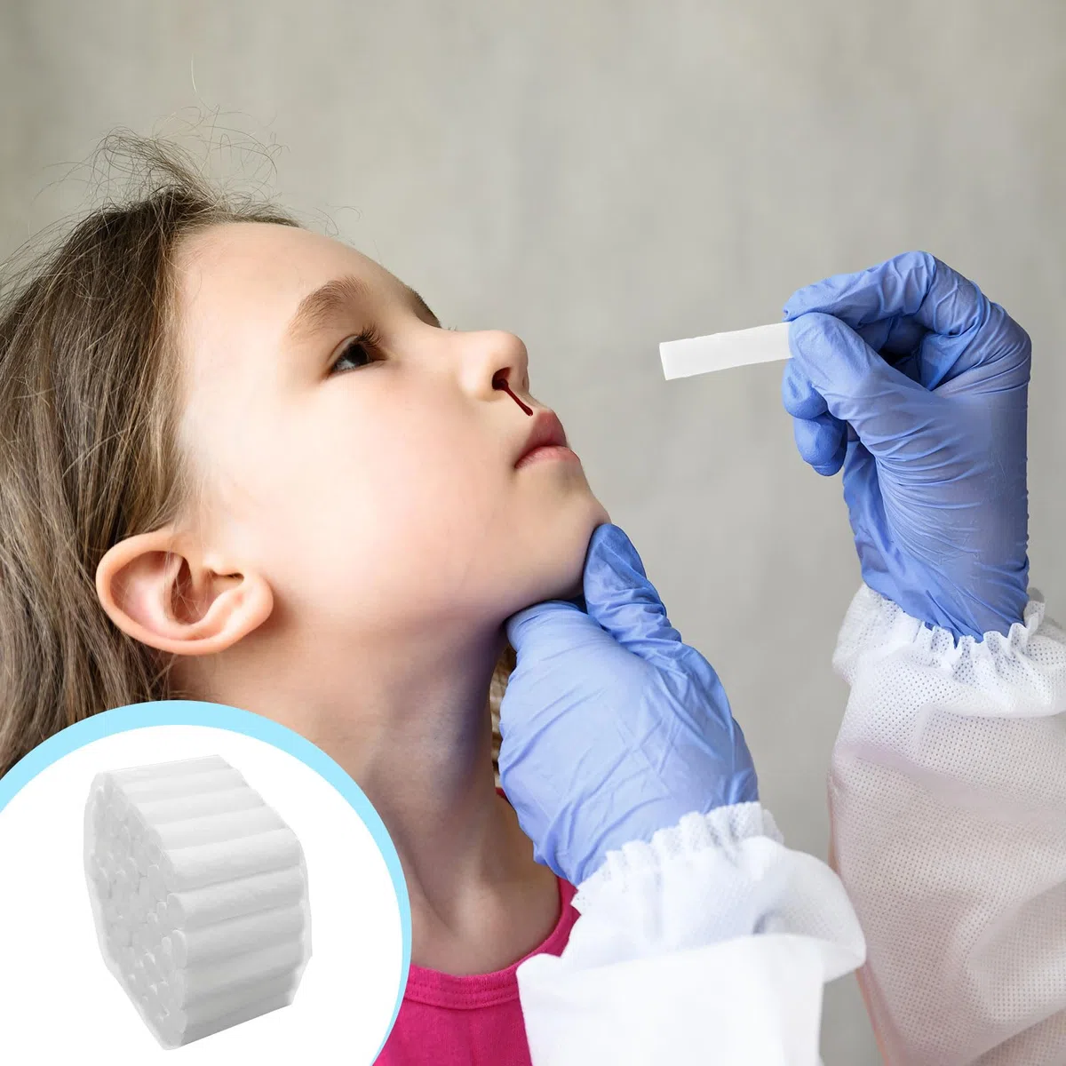 FUIPVGI 250 Piezas Rollos de algodón Dental Detener las Hemorragias Nasales TapóN para Sangrado de Nariz Rollos de Gasa Dental Tapón de Sangrado Nasal Rollos de Alta Absorción para Sangrado de Nariz.
