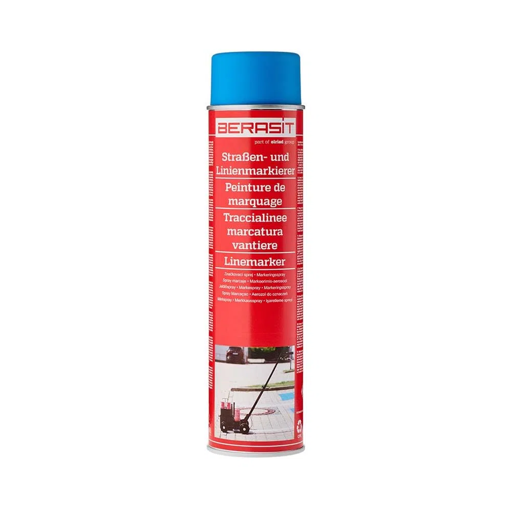 spray marcador de suelos, marcador profesional de calles y líneas, resistente a la intemperie, secado rápido, 600 ml, unidad de envío = 1 lata (azul)