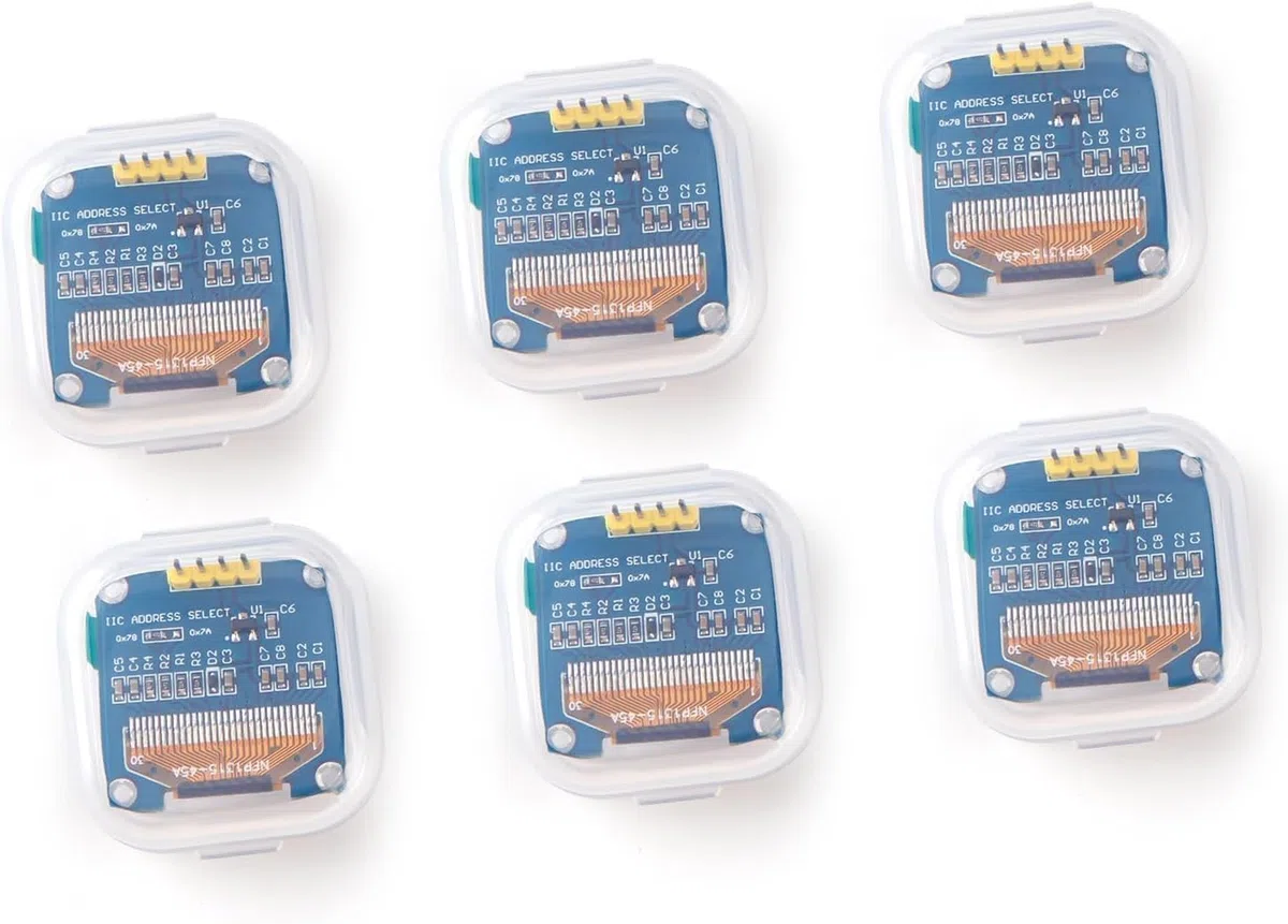 ELEGOO 6x 0,96 Pulgadas OLED Display Screen, Módulo de Pantalla de Visualización con Cable DuPont, Pantallas Compactas y Autoiluminadas Compatible con Arduino y Raspberry