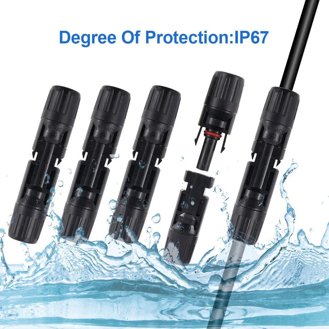 GTIWUNG 20 Pares Solar Panel Cable Conector, Macho/Hembra Conector Impermeable Anillo de Sello Impermeable, Conectores de Cable Panel Solar